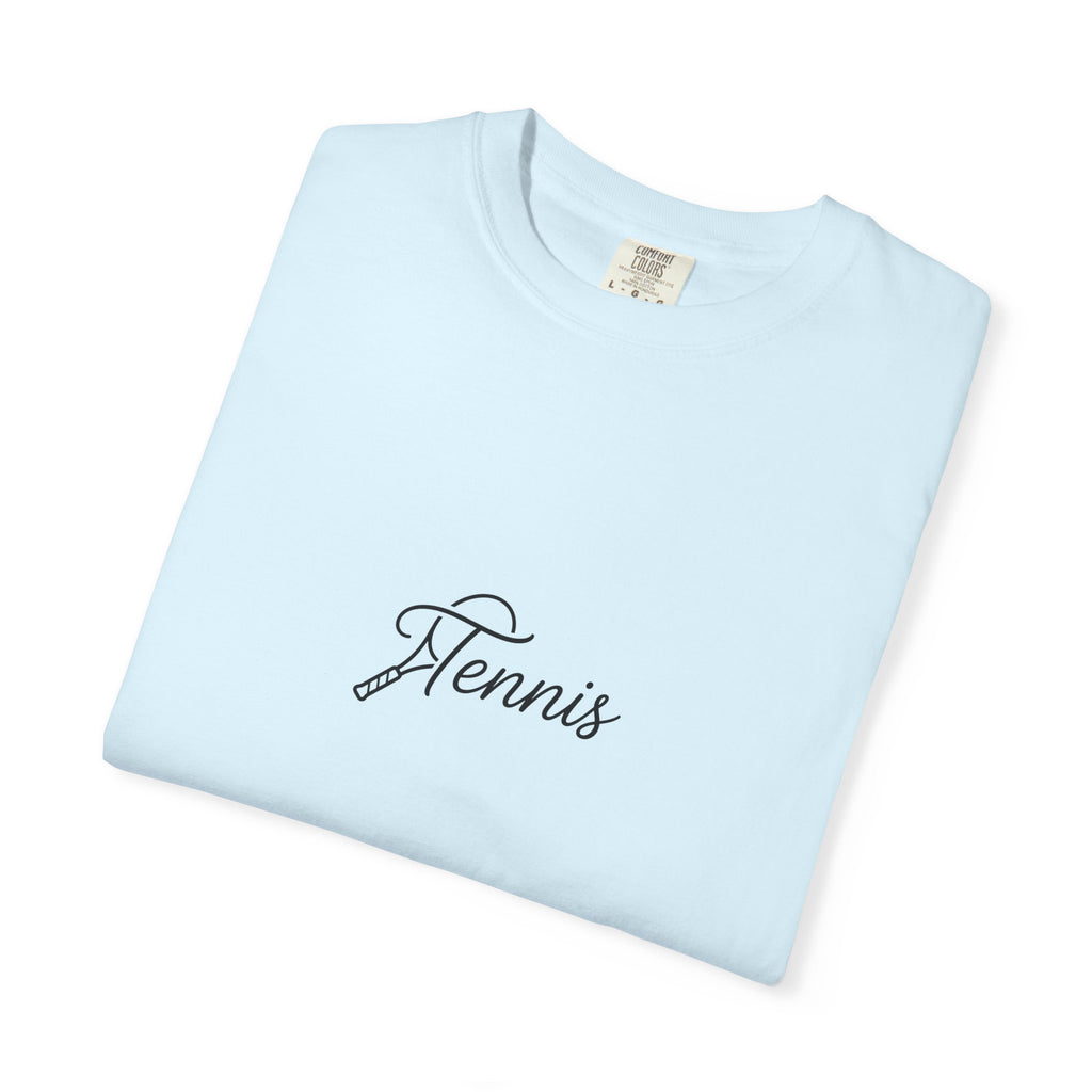 Tennis Script Tee — Minimalist Athletic Tennis T‑Shirt