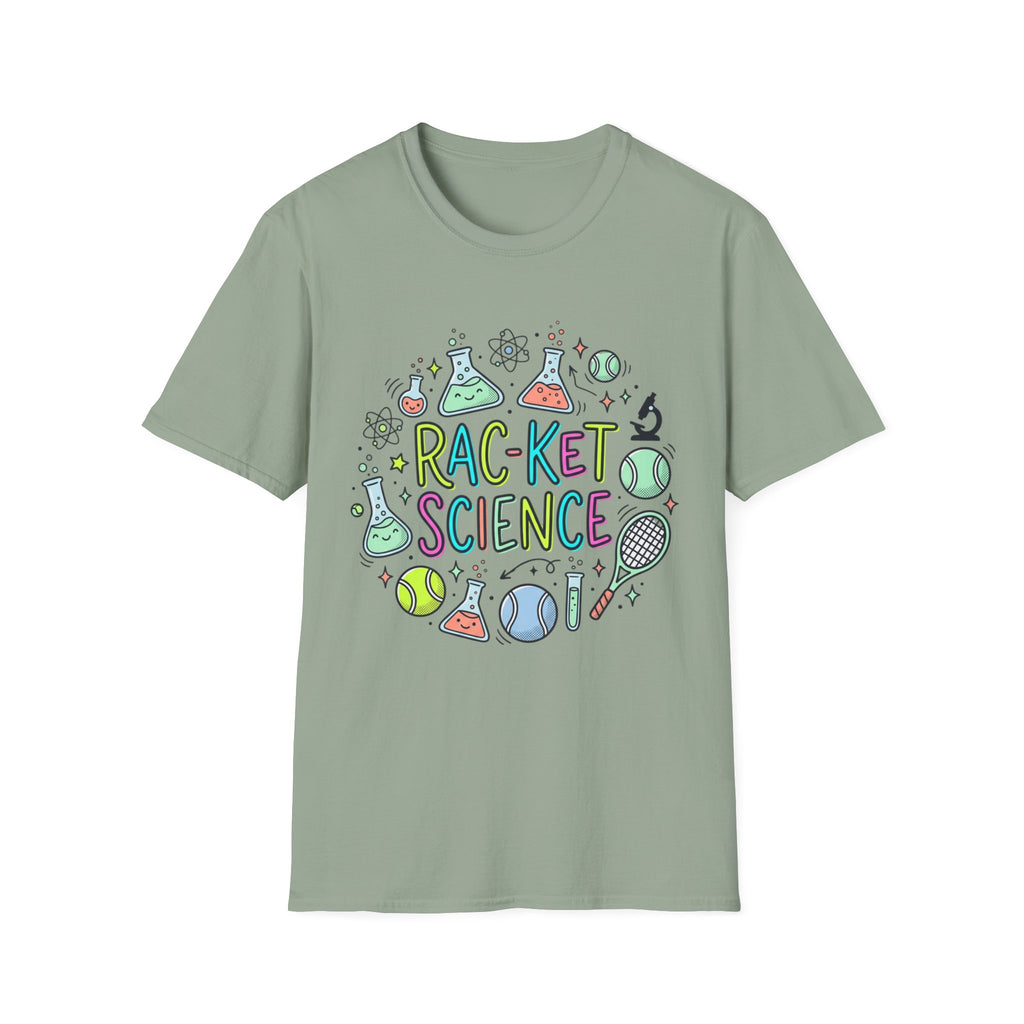 Racket Science T-Shirt — Cute Tennis & Science Graphic Tee