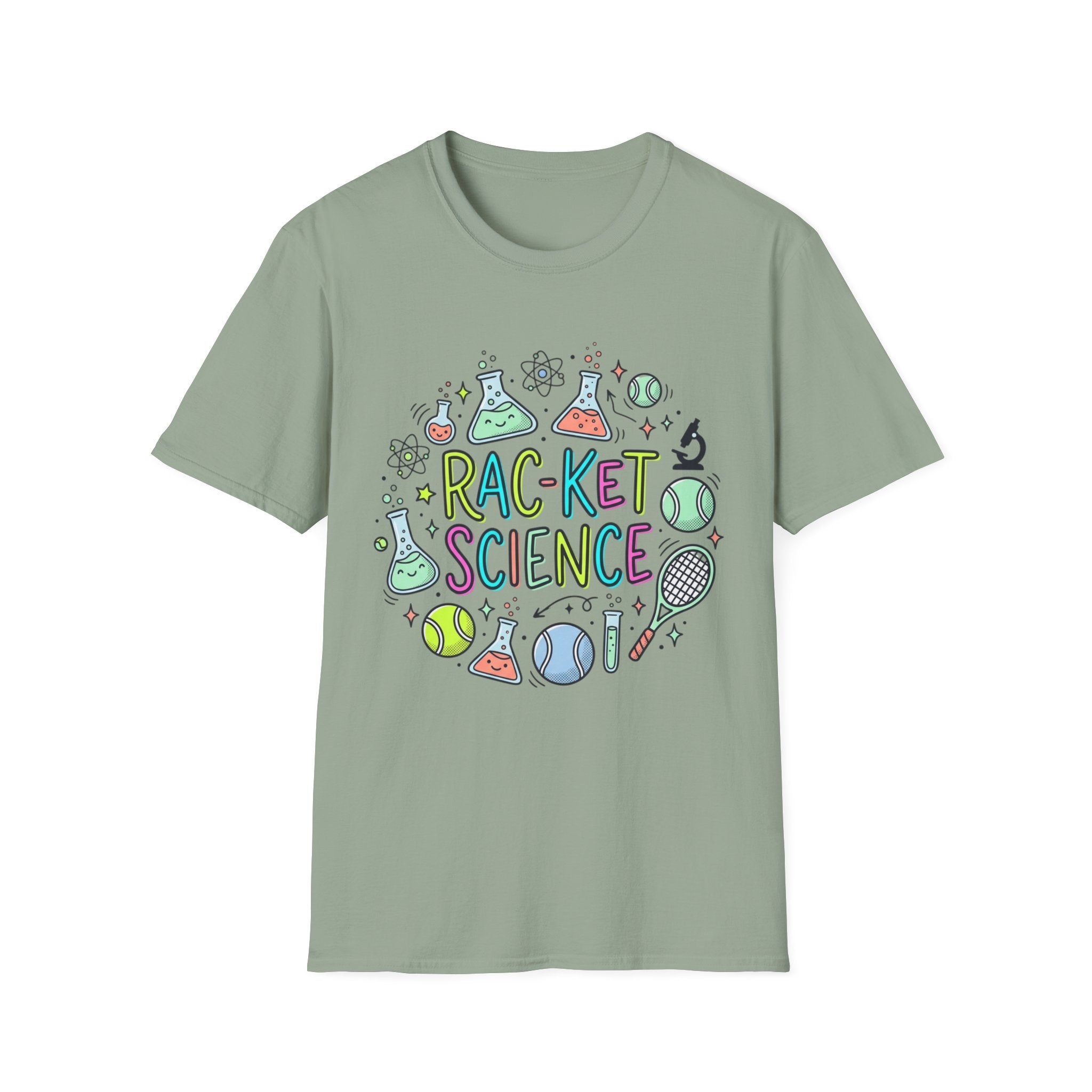 Racket Science T-Shirt — Cute Tennis & Science Graphic Tee
