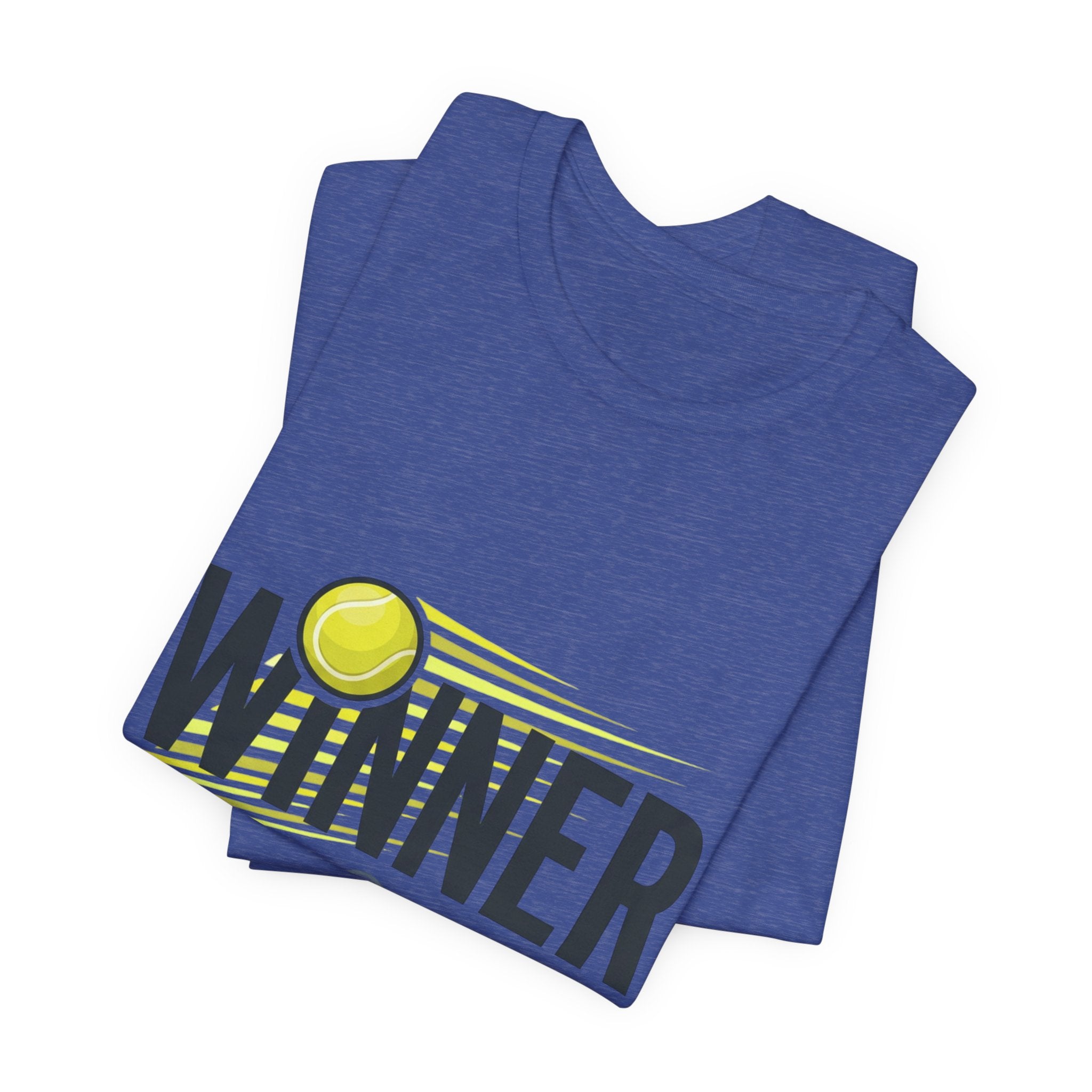 Winner Tennis T‑Shirt — Motivational Tennis Tee with Ball & Racket Graphic