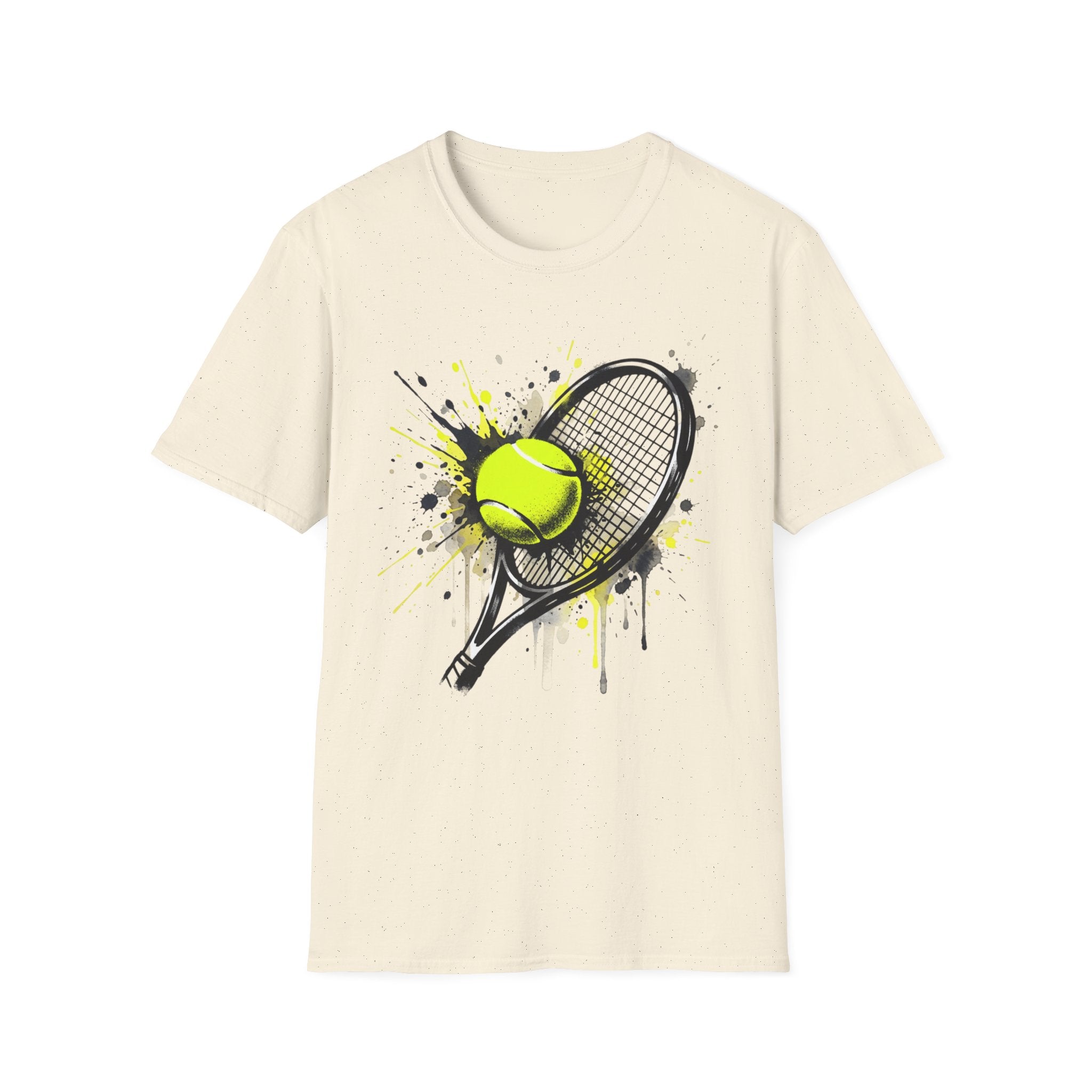 T-Shirt — Splash Tennis Racket & Ball Graphic Tee