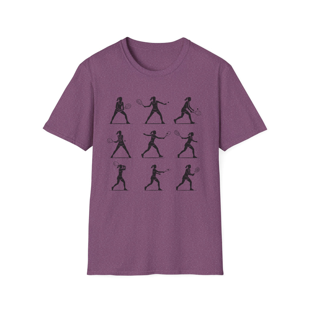 Tennis Silhouette Tee — Women's Tennis Player Pose Graphic T-Shirt