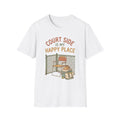 T-Shirt — "Court Side Is My Happy Place" Tennis Crew Tee