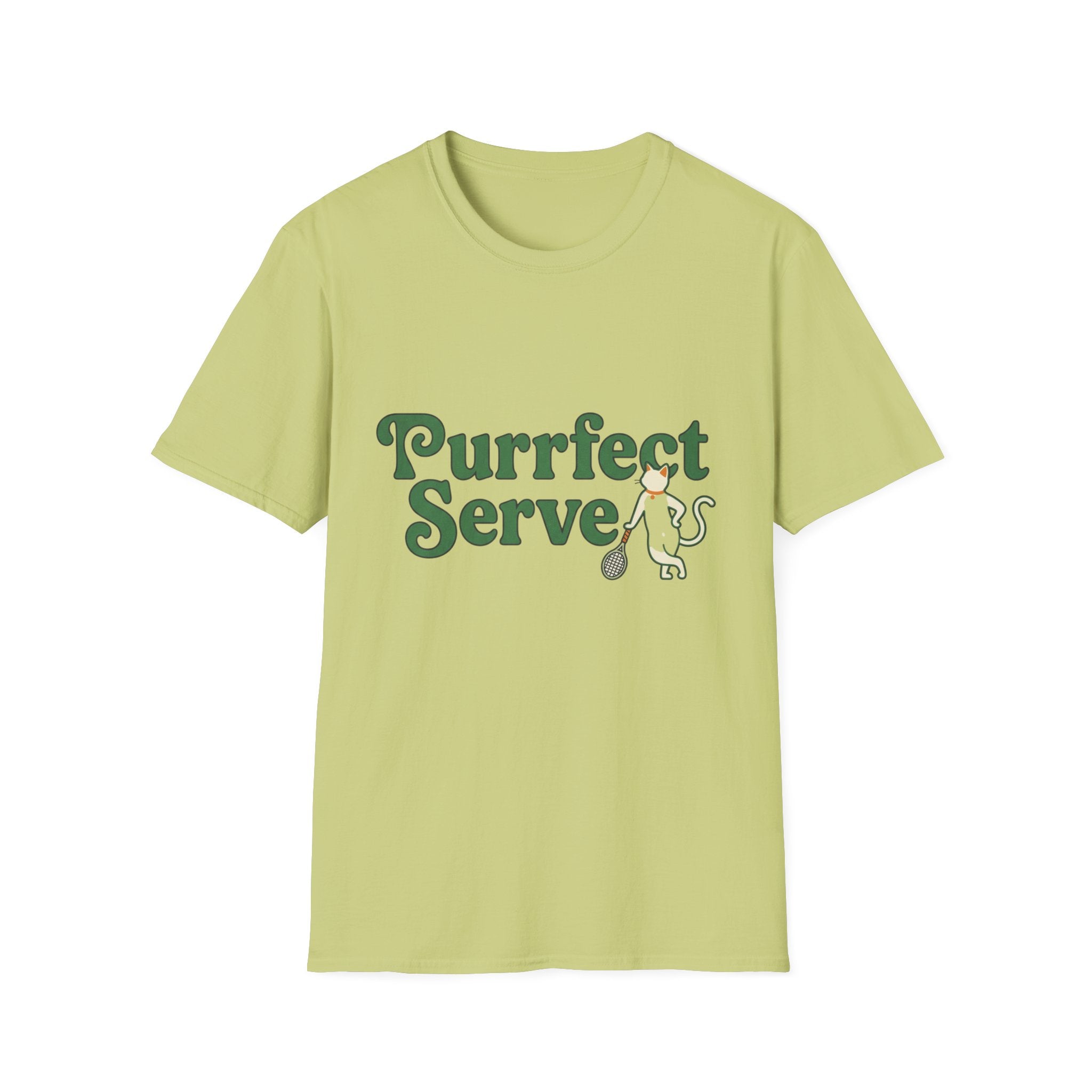 Purrfect Serve Cat Tennis T-Shirt