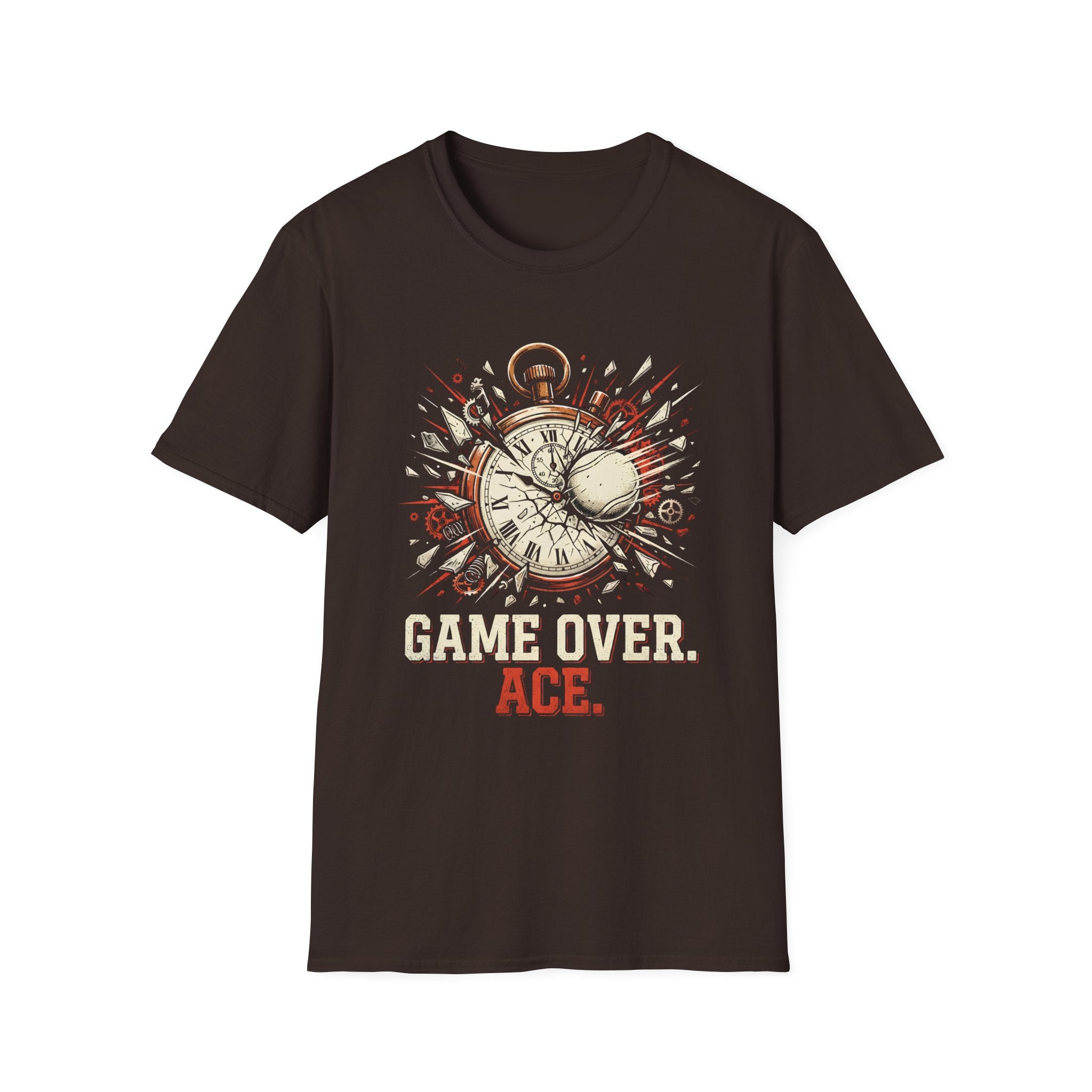 Game Over Ace T-Shirt — Vintage Pocket Watch Explosion Gamer Tee