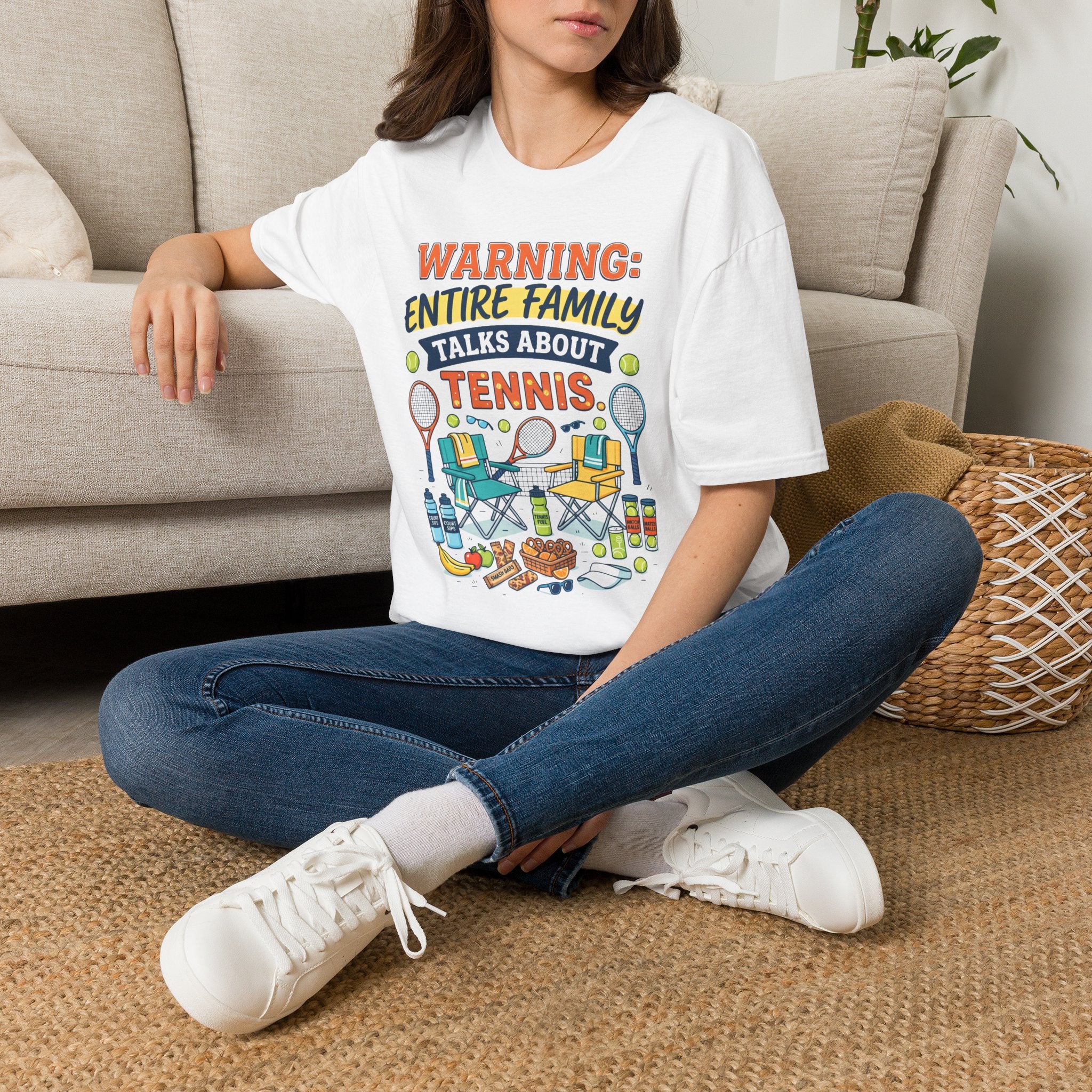Warning: Entire Family Talks About Tennis T‑Shirt
