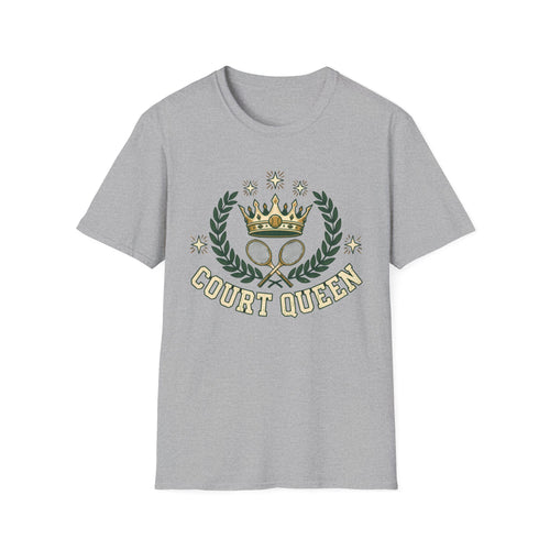 Court Queen Tennis T-Shirt — Vintage Crown Crest Tee