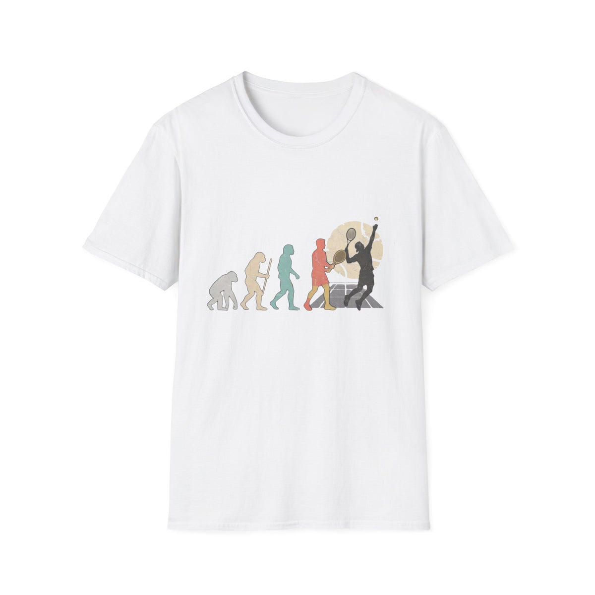 Evolution of tennis player T-Shirt — tennis Silhouette Tee