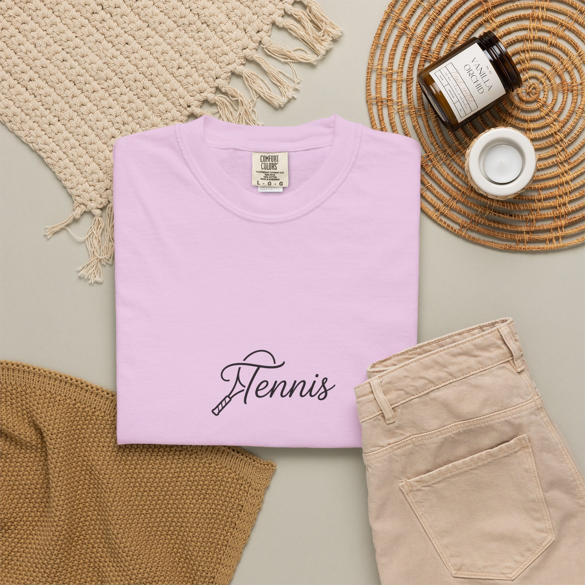 Tennis Script Tee — Minimalist Athletic Tennis T‑Shirt