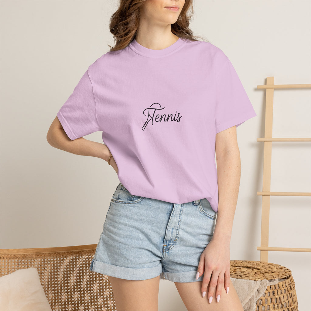 Tennis Script Tee — Minimalist Athletic Tennis T‑Shirt