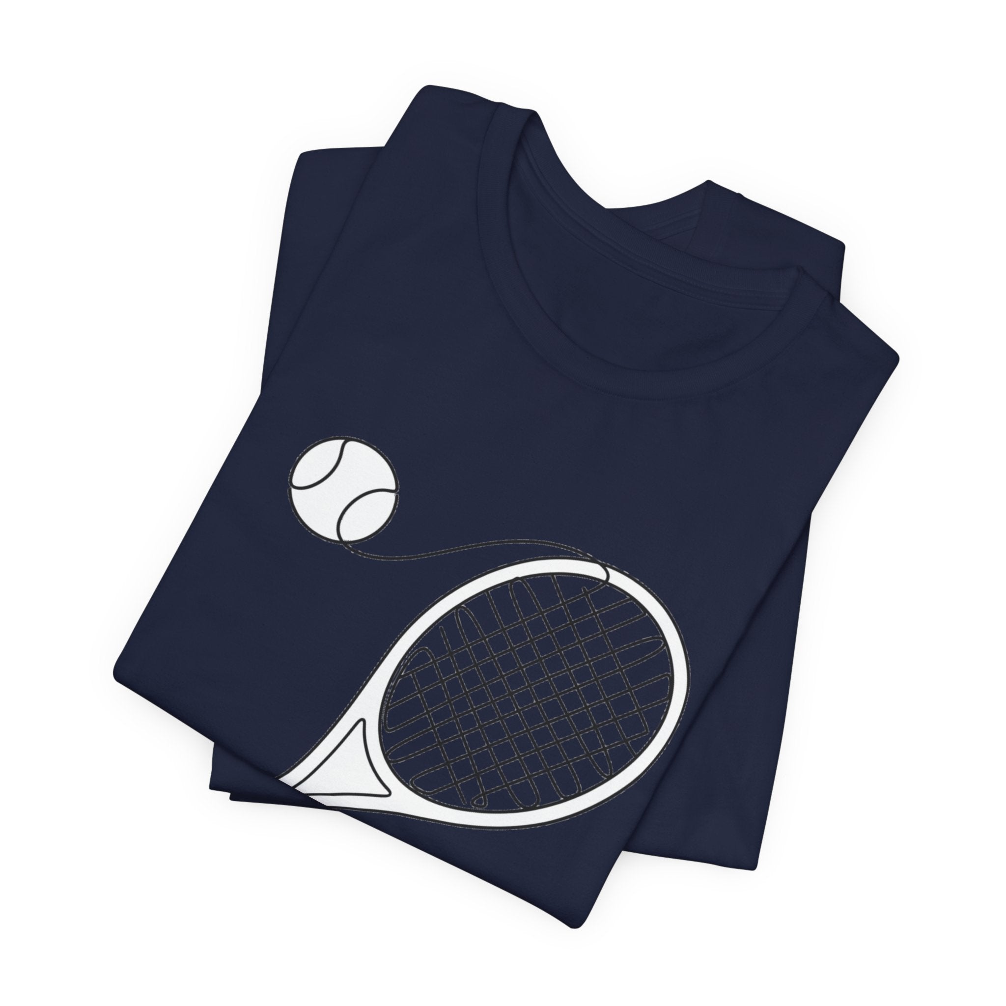 Tennis Racket & Ball Graphic Tee – Minimal Sports T‑Shirt for Players & Fans