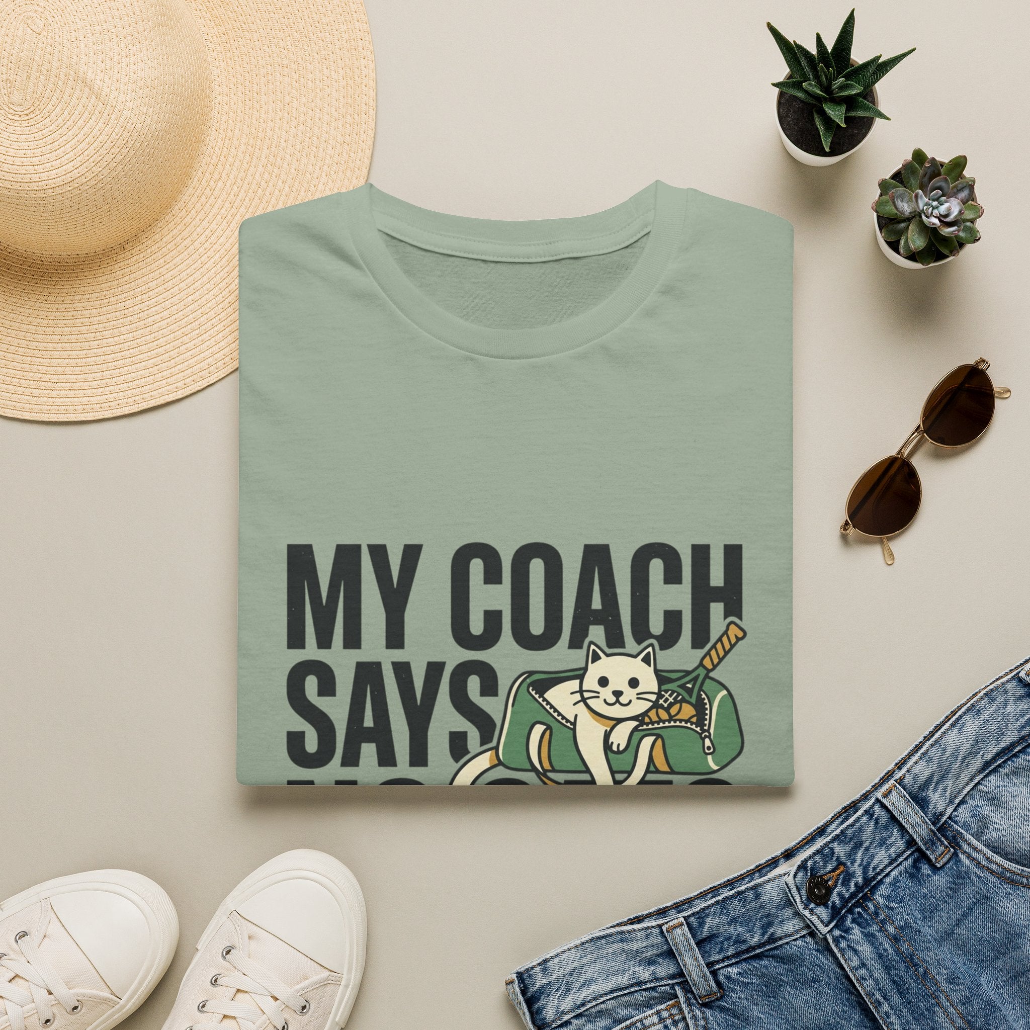 My Coach Says No Cats Funny Cat T-Shirt