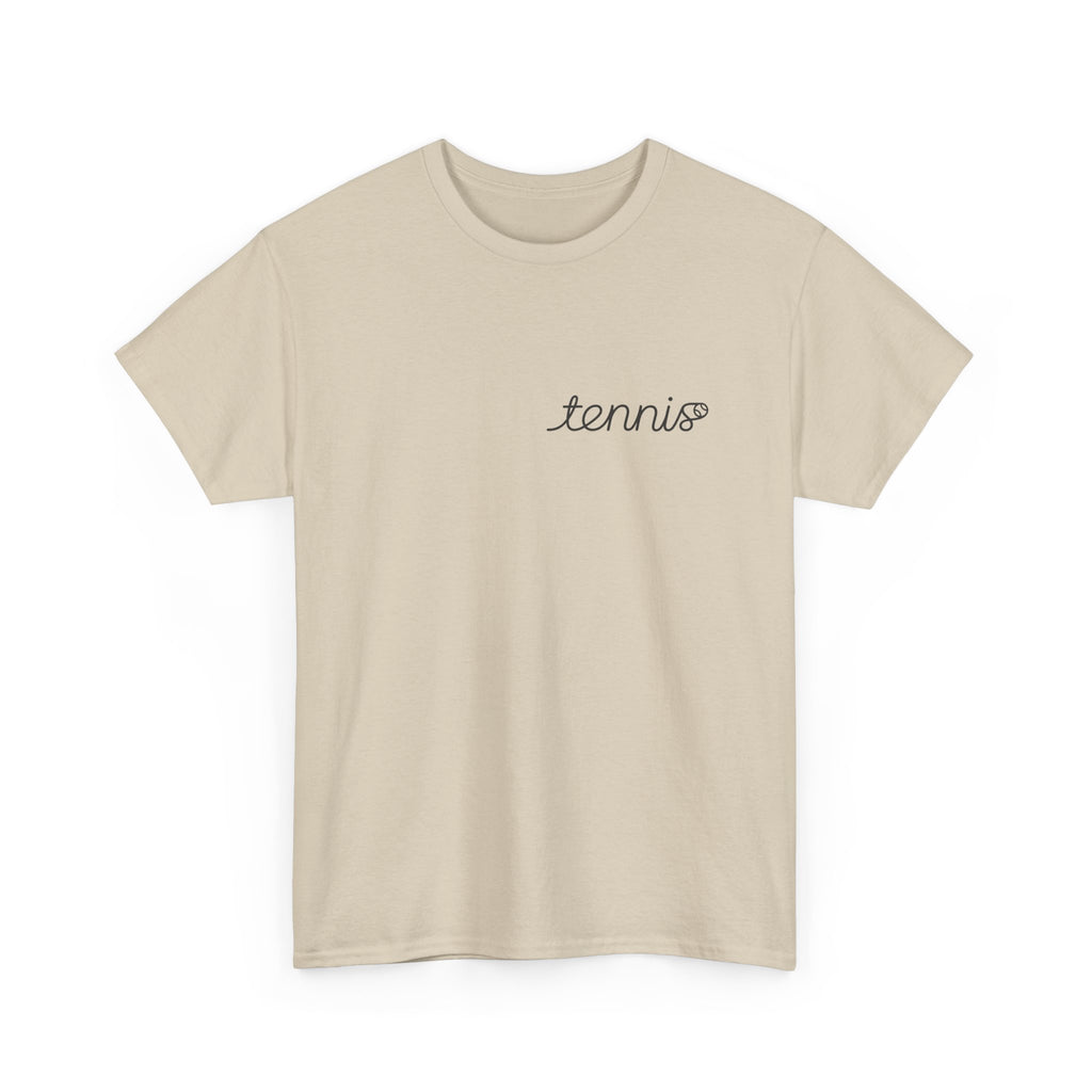 Tennis Serve Line Art Tee — Minimalist Tennis T-Shirt