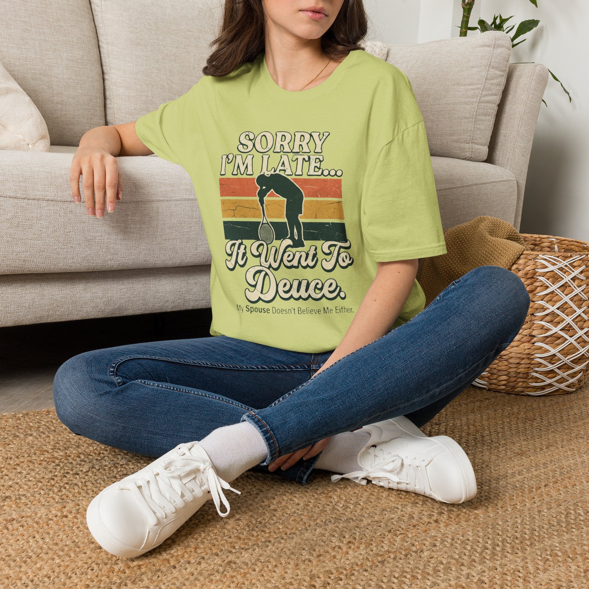 Sorry I’m Late T-Shirt — Funny Runner 'I Went to Deuce' Vintage Graphic Tee