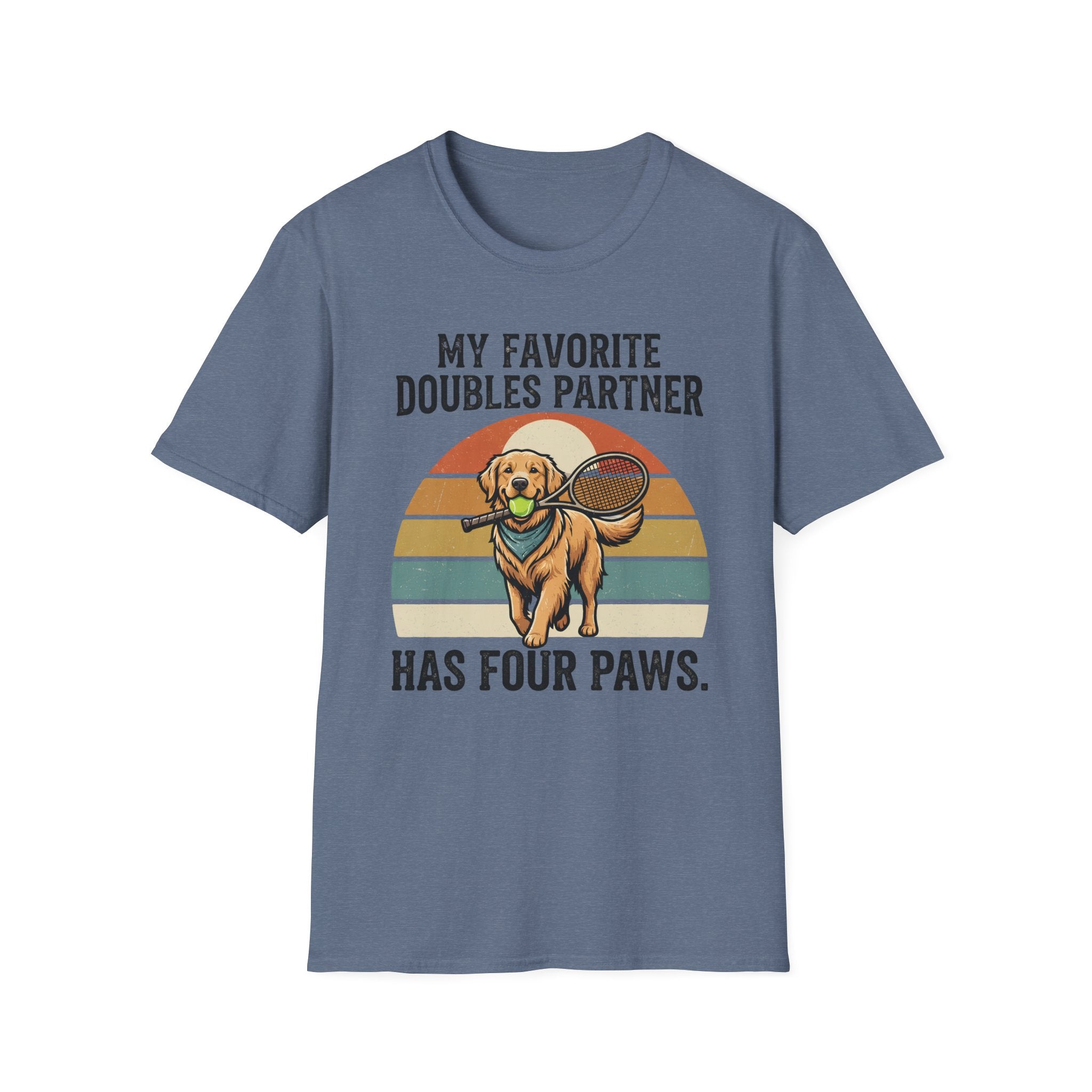 My Favorite Doubles Partner T-Shirt — 'Has Four Paws' Tennis Dog Graphic Tee