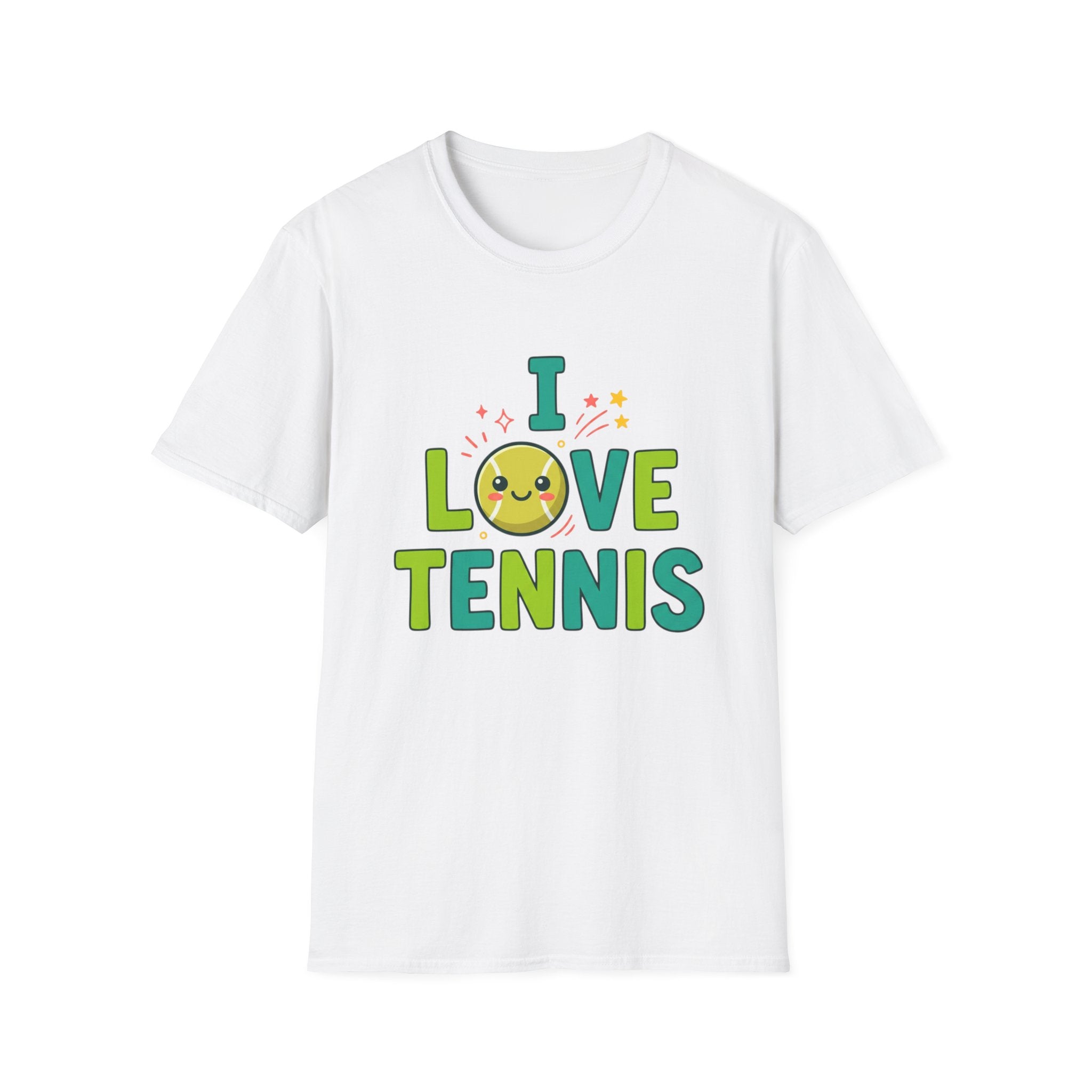I Love Tennis T-Shirt — Cute Smiley Tennis Ball Tee for Players & Fans