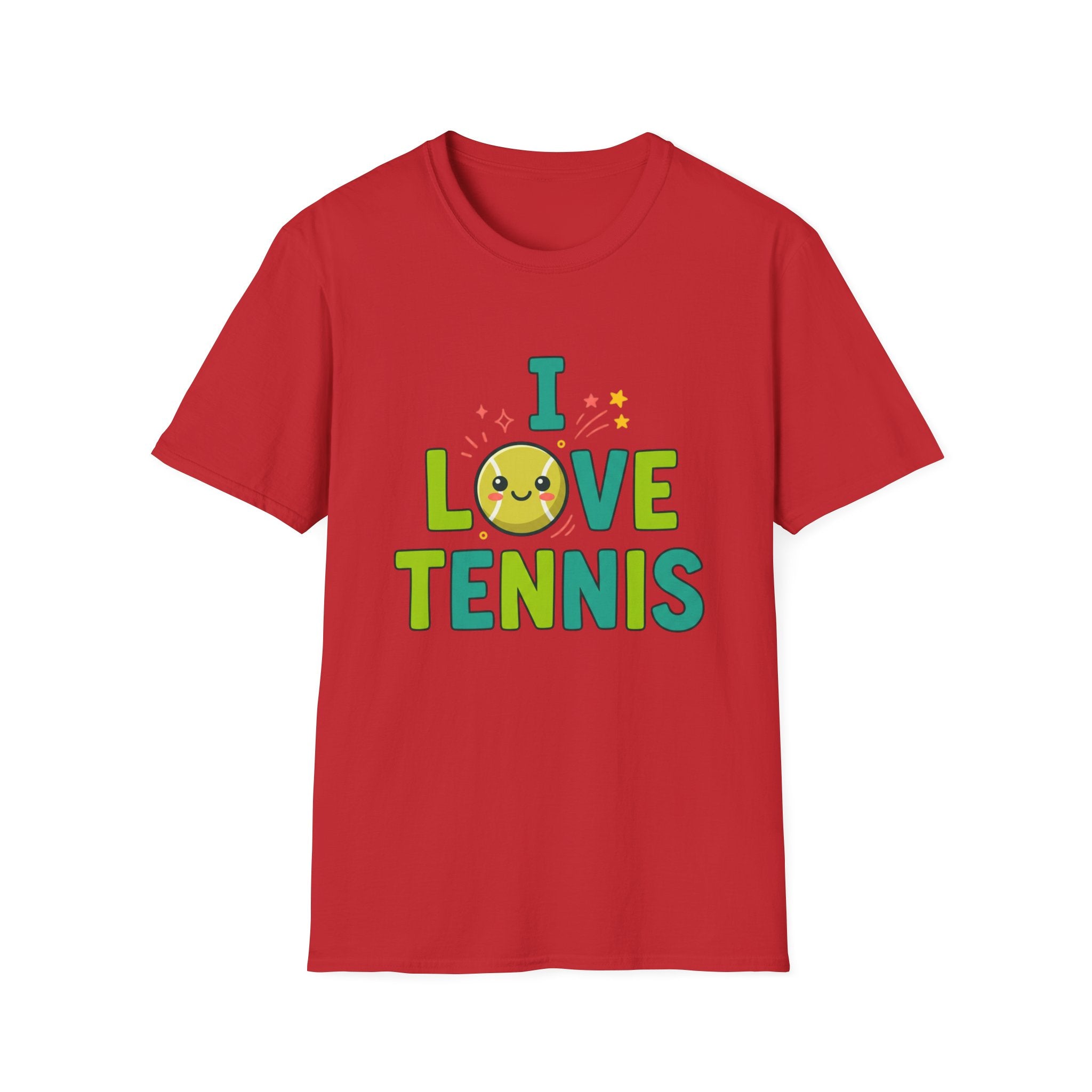 I Love Tennis T-Shirt — Cute Smiley Tennis Ball Tee for Players & Fans