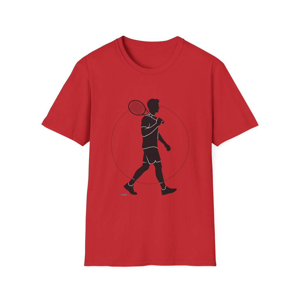 Tennis Player Silhouette T‑Shirt — Minimal Athletic Graphic Tee