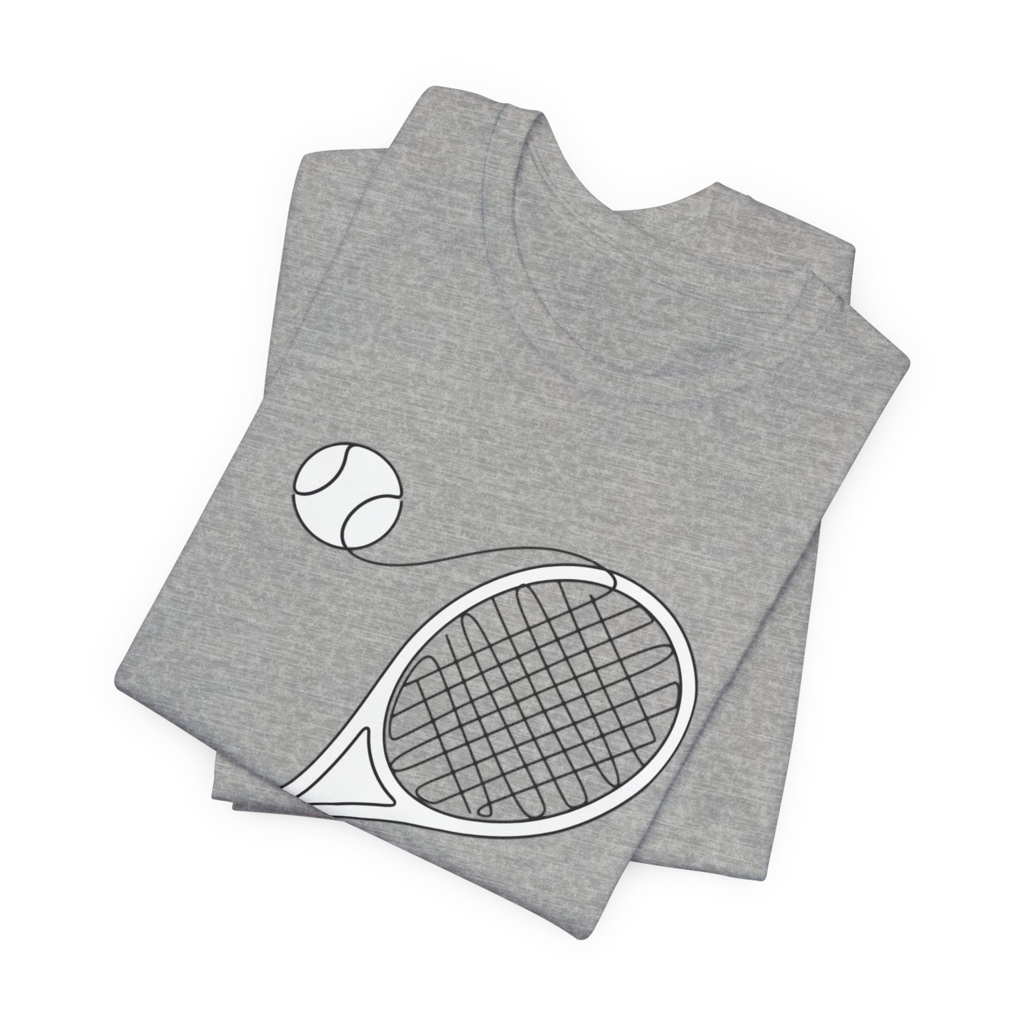 Tennis Racket & Ball Graphic Tee – Minimal Sports T‑Shirt for Players & Fans