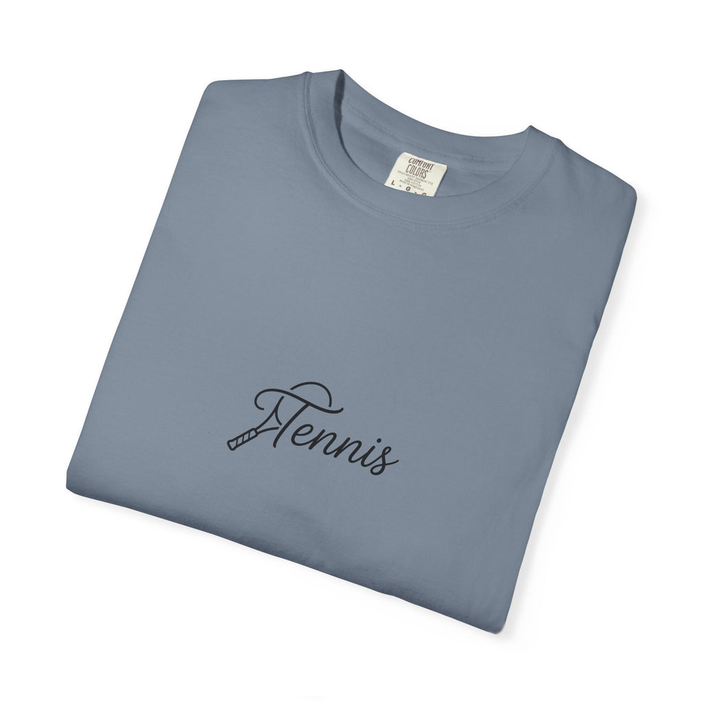 Tennis Script Tee — Minimalist Athletic Tennis T‑Shirt
