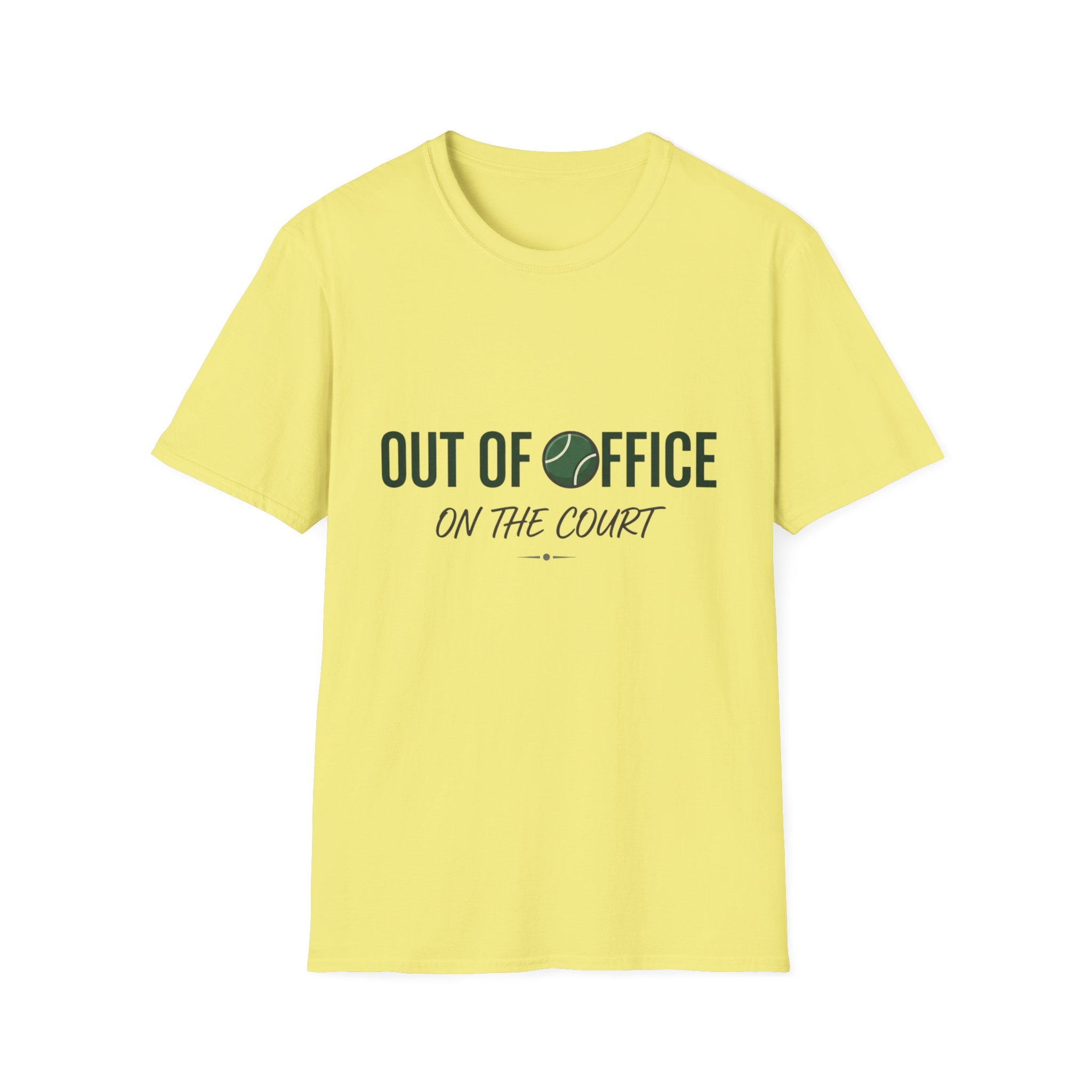 T-Shirt — "Out of Office on the Court" Tennis Graphic Tee