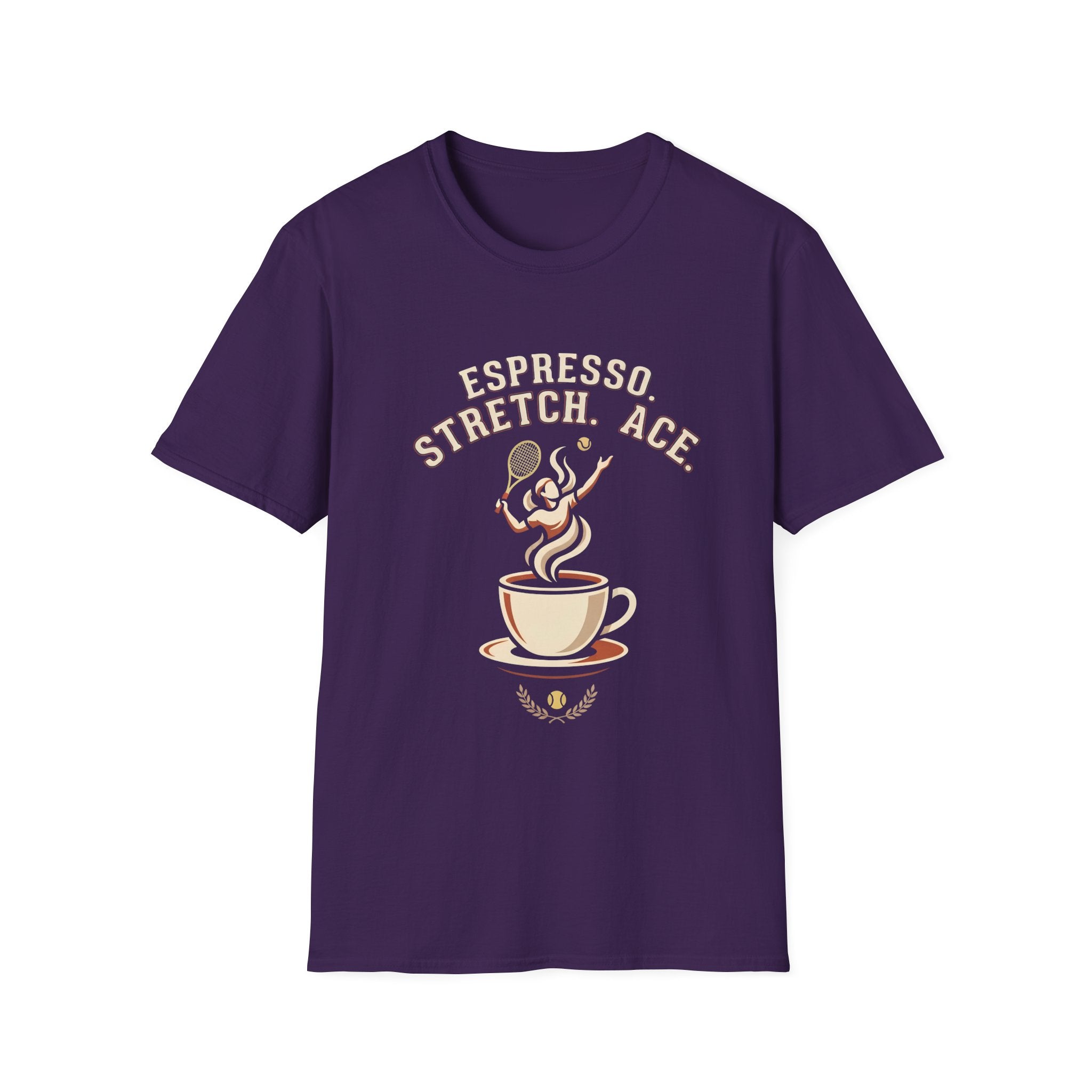 Espresso Stretch Ace T-Shirt — Coffee & Tennis Vintage Graphic Tee