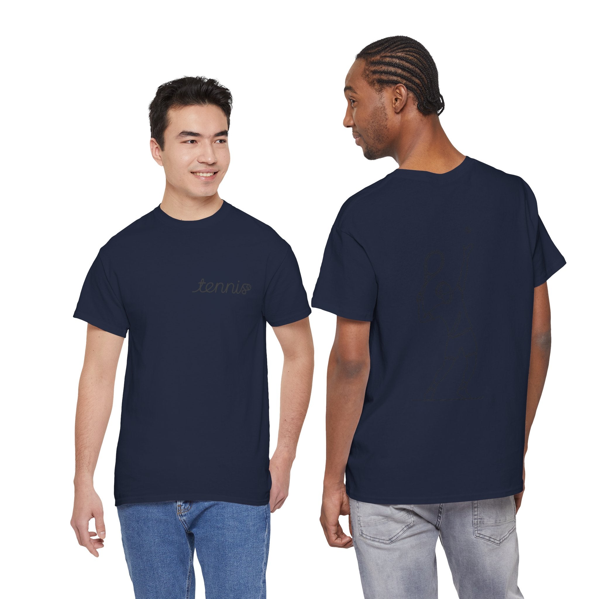 Tennis Serve Line Art Tee — Minimalist Tennis T-Shirt