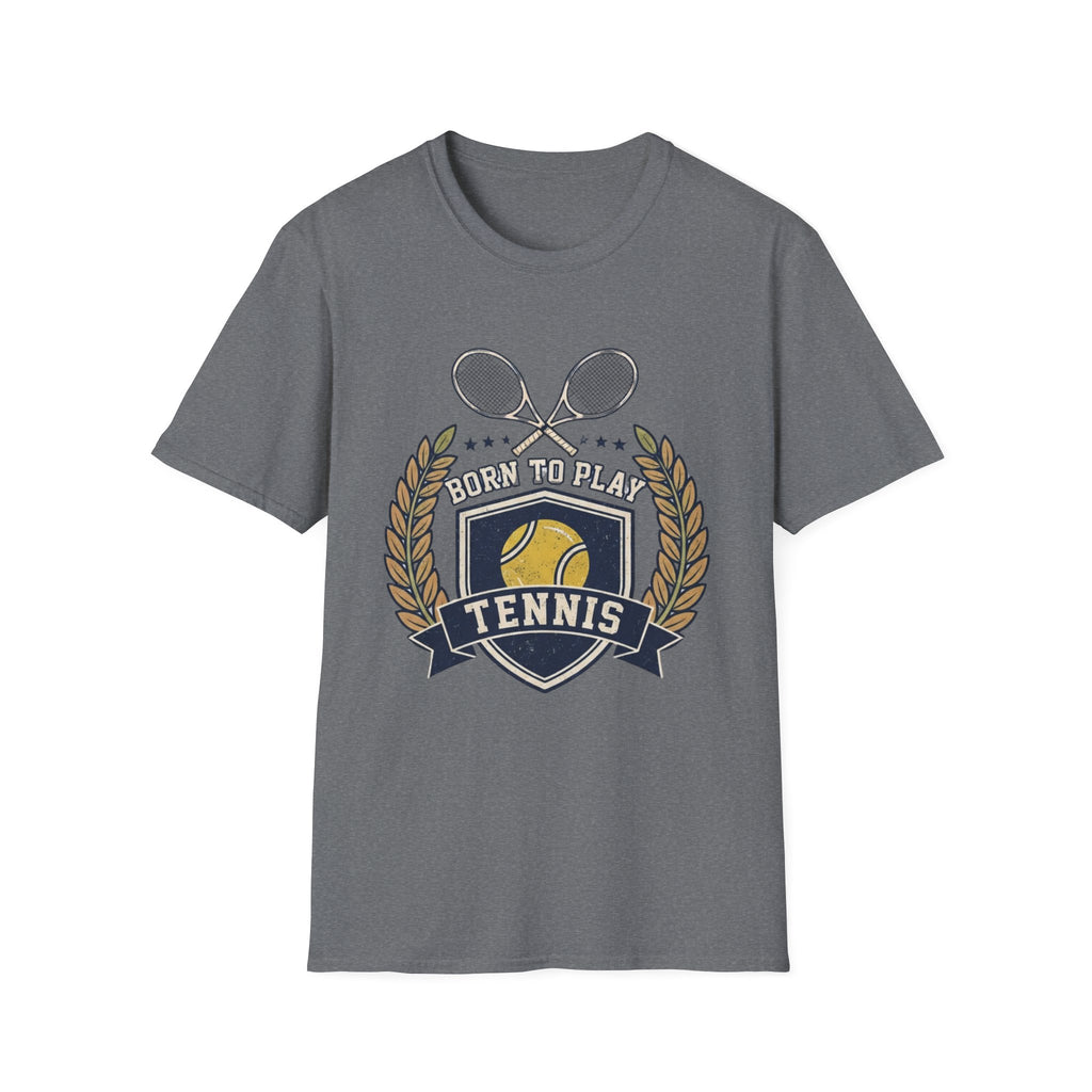 Tennis T‑Shirt — "Born to Play" Vintage Tennis Crest Tee