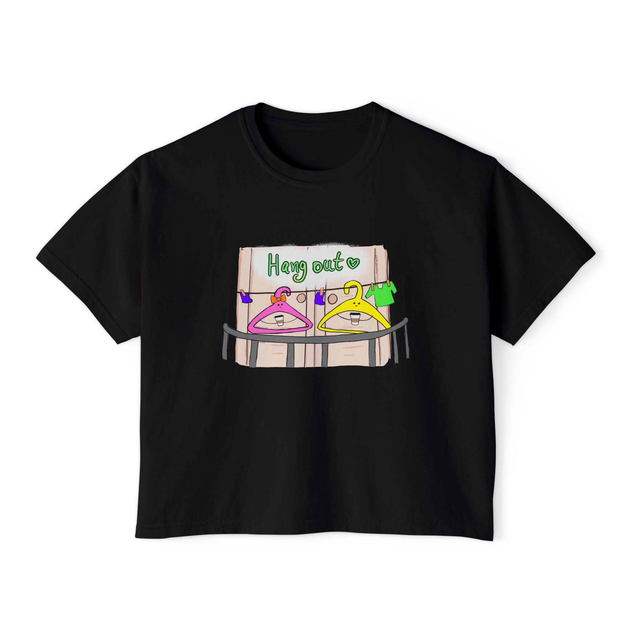 Cute Hangers Coffee Balcony Women's Boxy Tee
