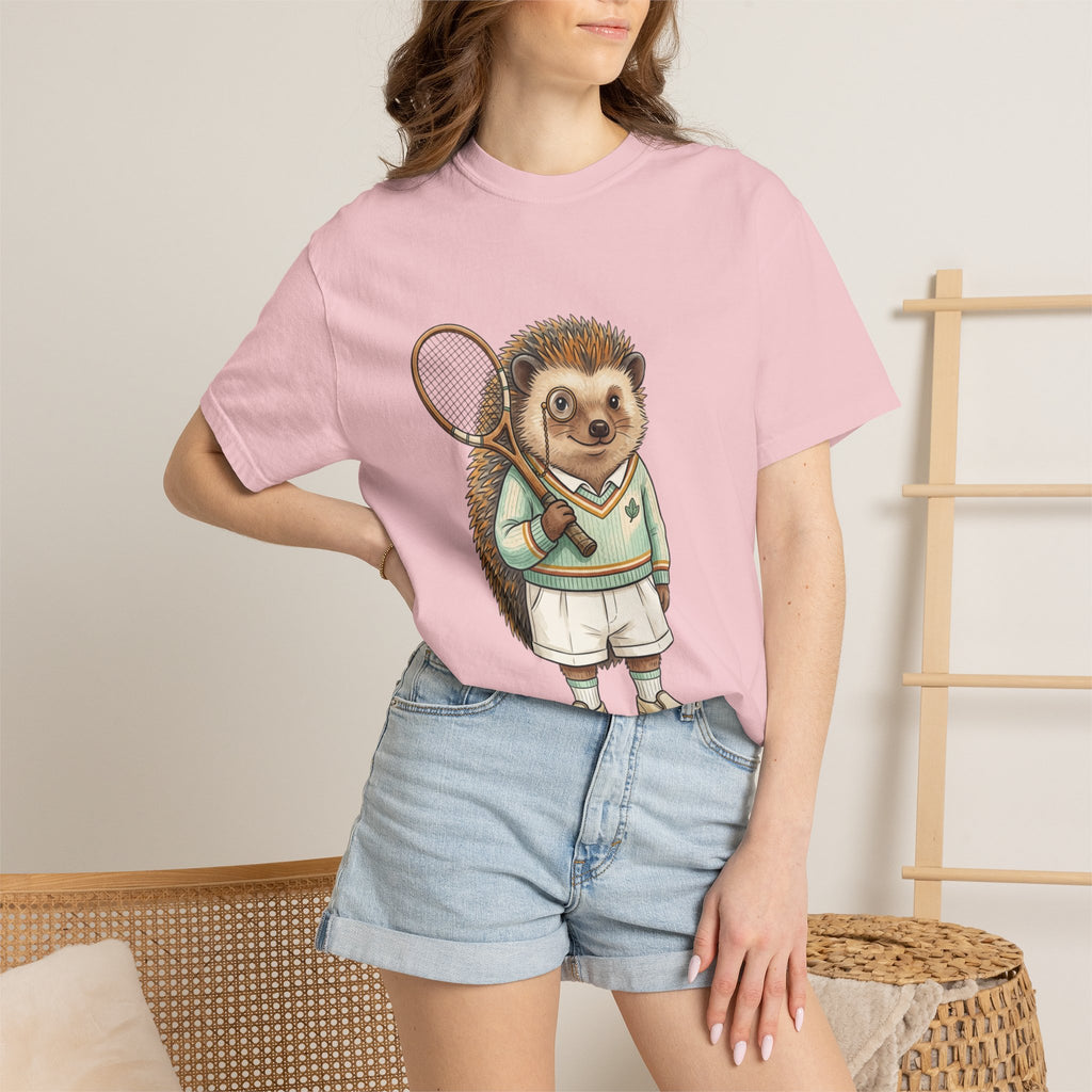 Hedgehog Tennis Player T‑Shirt — Cute Vintage Sports Animal Tee