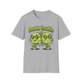Double Trouble Tennis Tee — Retro Smiley Racquet Duo