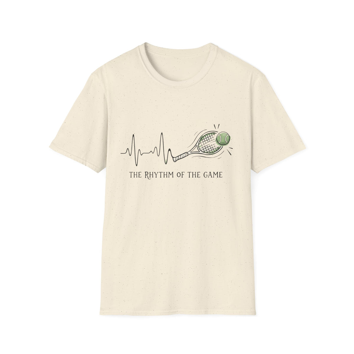 Tennis Rhythm T-Shirt — “The Rhythm of the Game” Tennis Racket & Ball Tee