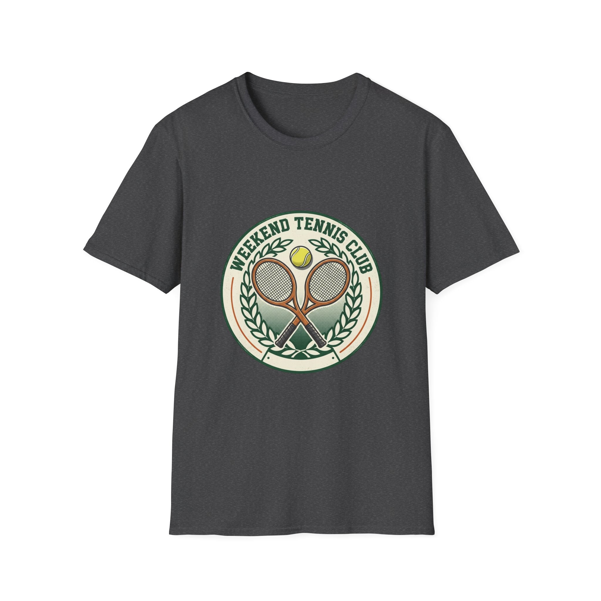 Weekend Tennis Club T-Shirt — Retro Tennis Racket & Ball Graphic