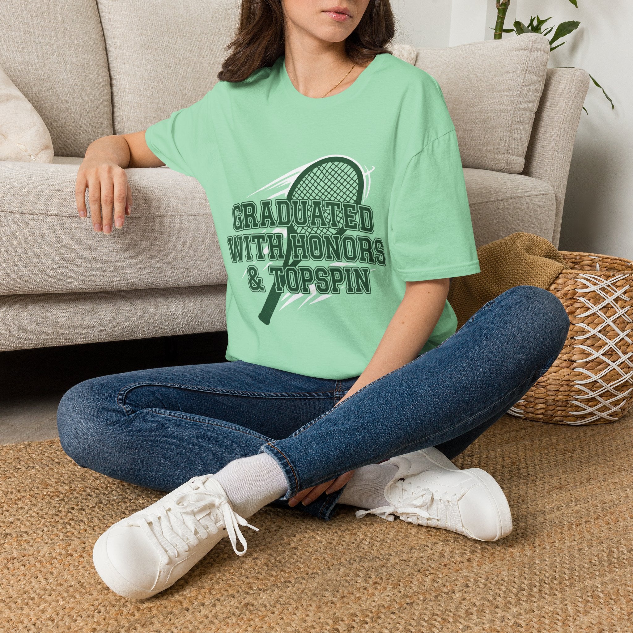 Graduated With Honors Tennis T-Shirt — Vintage Collegiate Topspin Tee