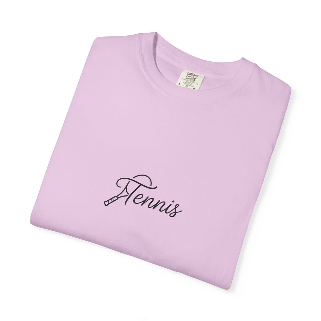 Tennis Script Tee — Minimalist Athletic Tennis T‑Shirt