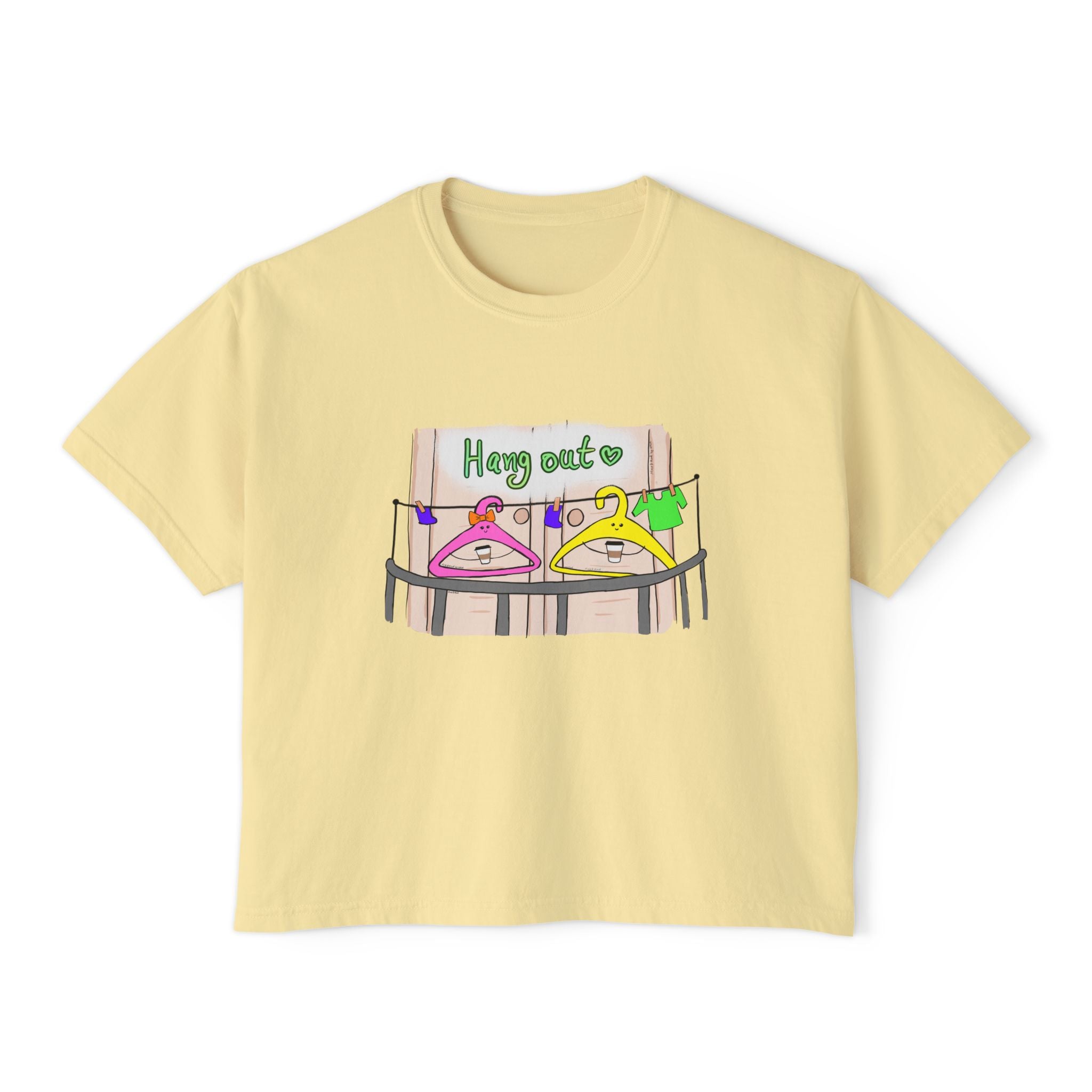 Cute Hangers Coffee Balcony Women's Boxy Tee
