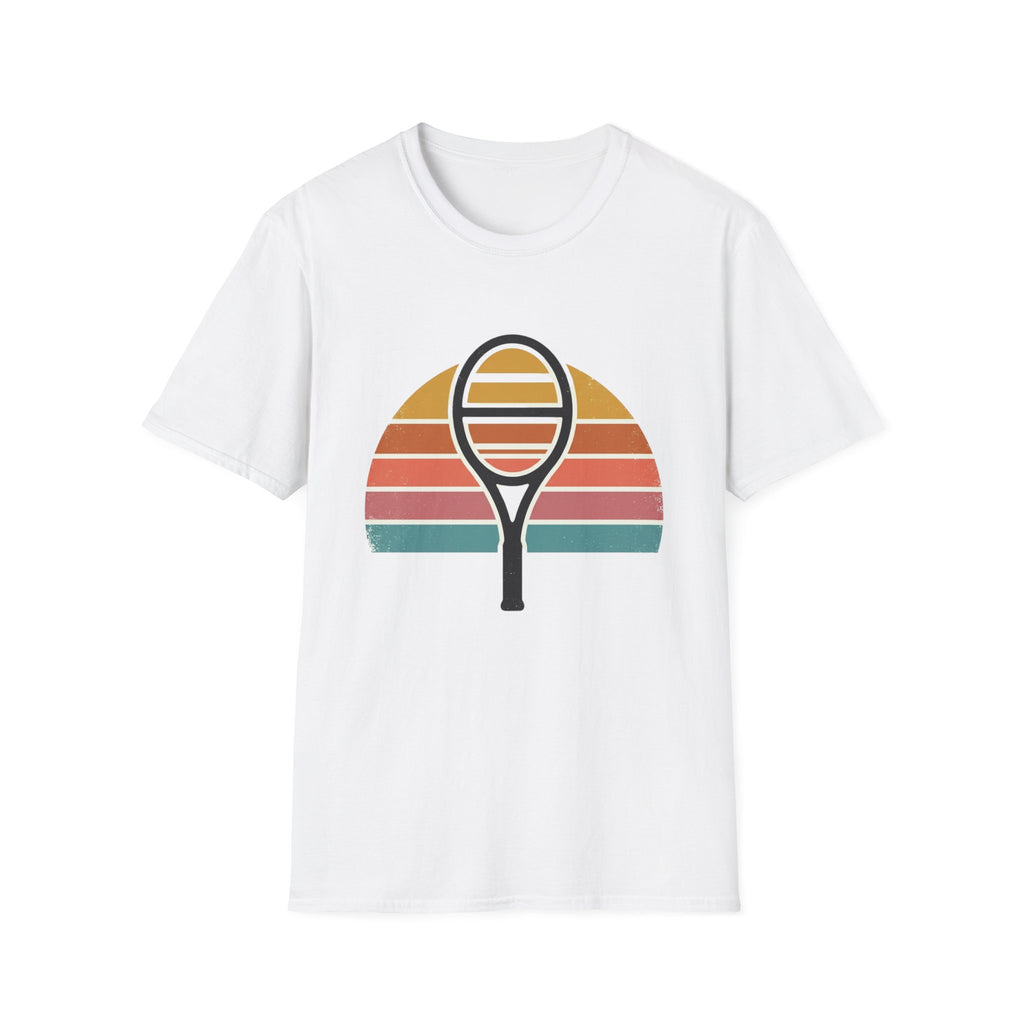 Tennis Racket Retro Sunset T-Shirt
