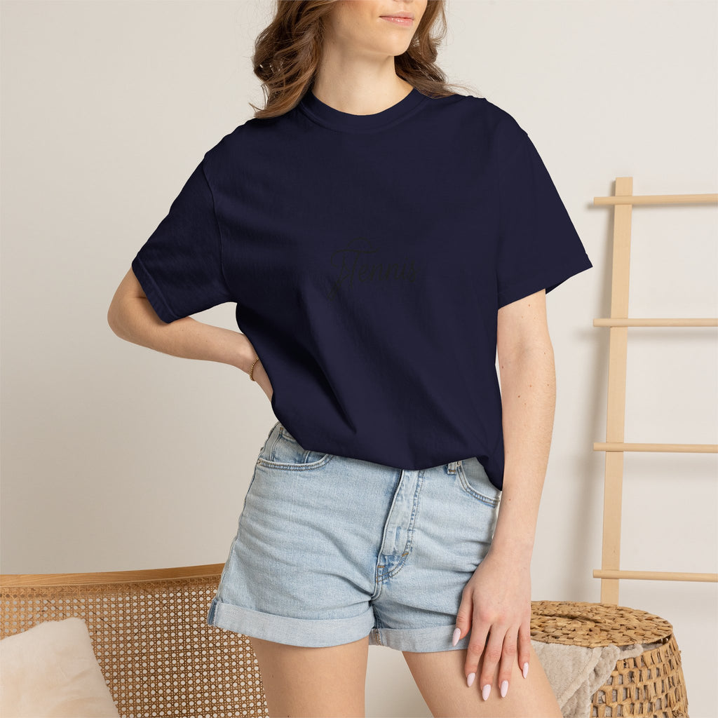 Tennis Script Tee — Minimalist Athletic Tennis T‑Shirt