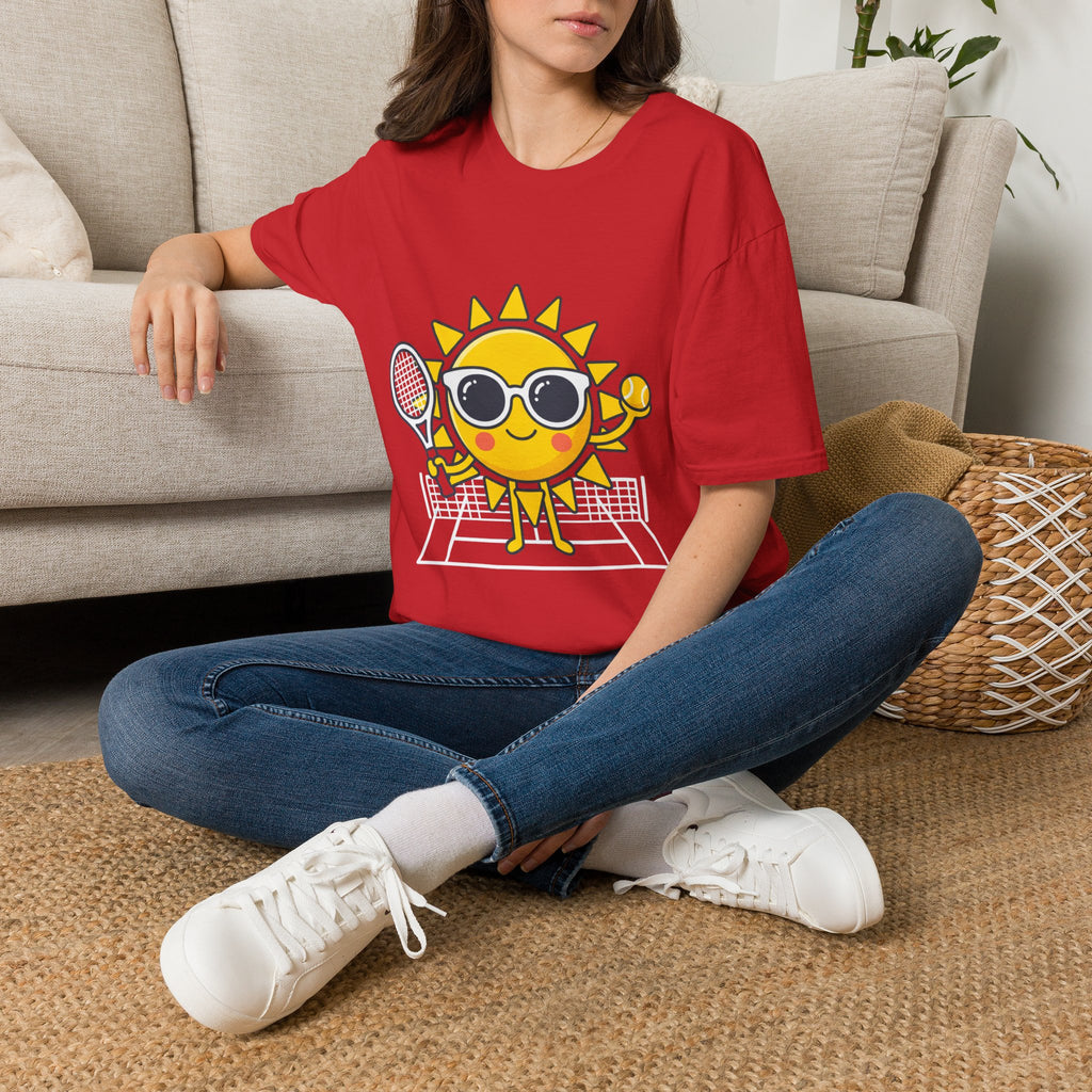 Sunshine Tennis Tee — Cute Sunglasses Sun Graphic T-Shirt
