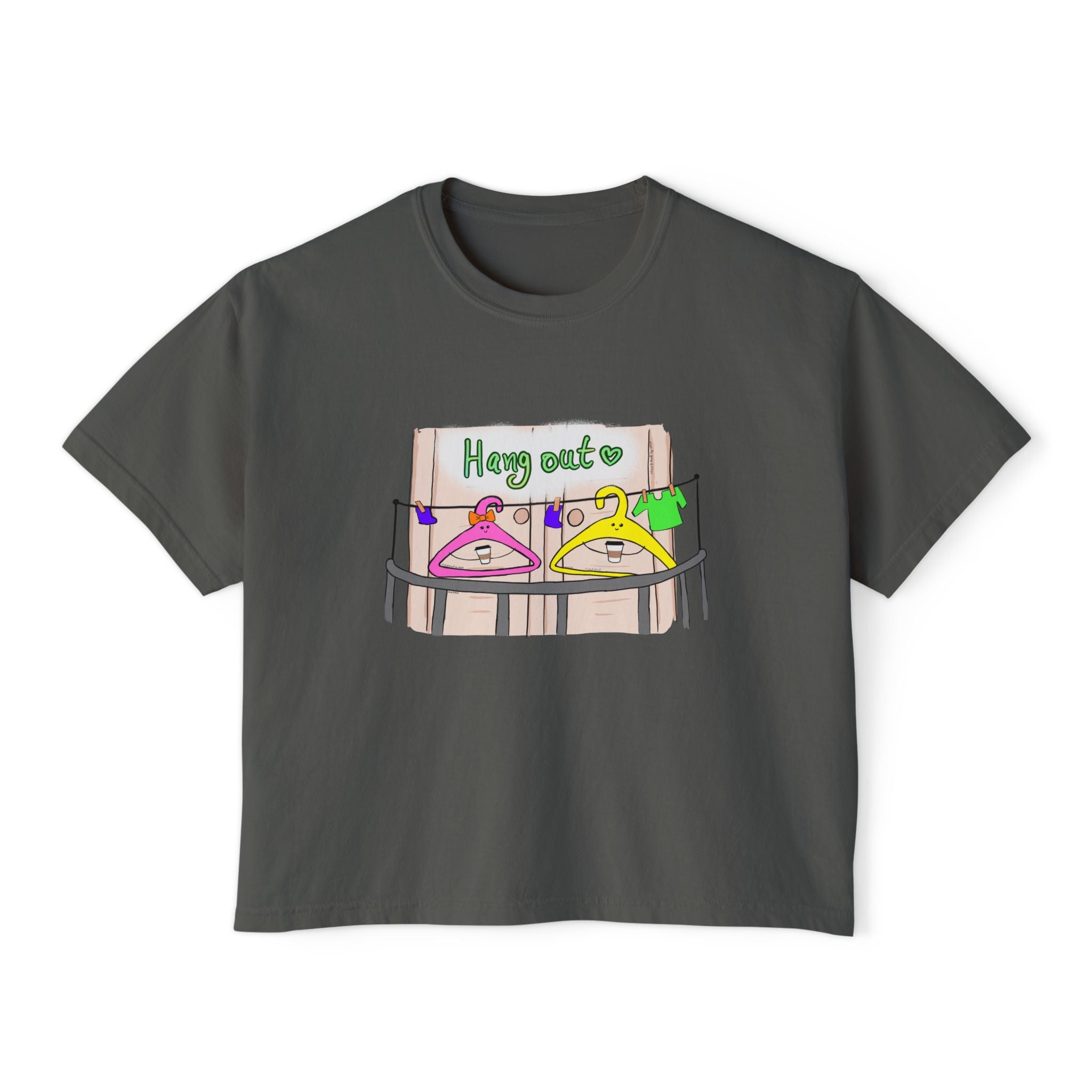 Cute Hangers Coffee Balcony Women's Boxy Tee