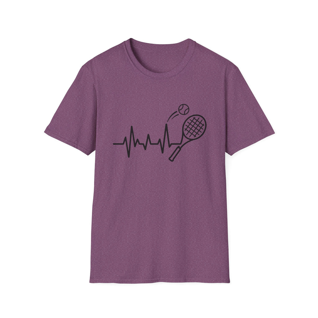 Tennis Heartbeat T-Shirt — Racket & Ball Graphic Tee for Players