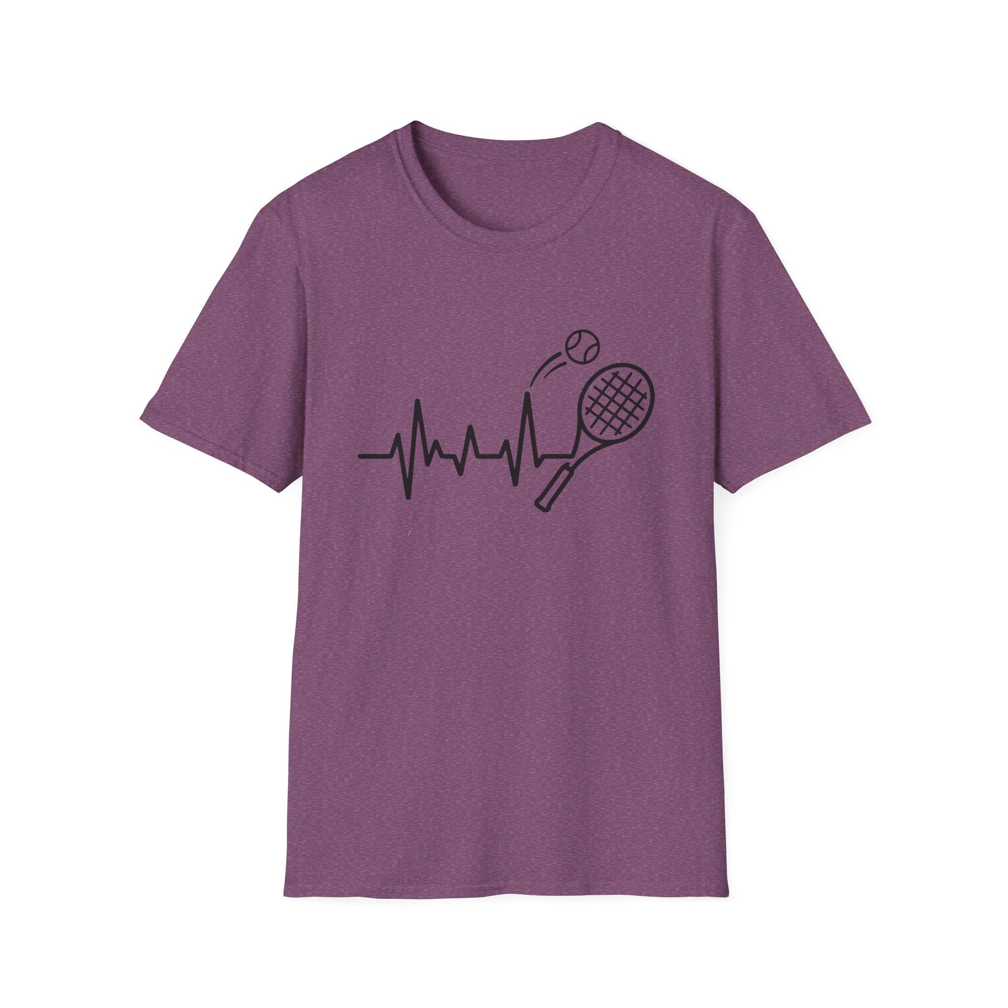 Tennis Heartbeat T-Shirt — Racket & Ball Graphic Tee for Players