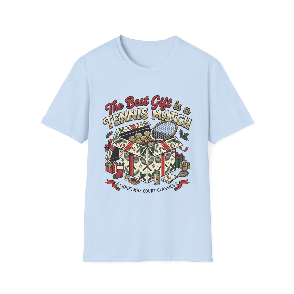 T-Shirt — “The Best Gift Is a Tennis Match” Vintage Tennis Graphic Tee