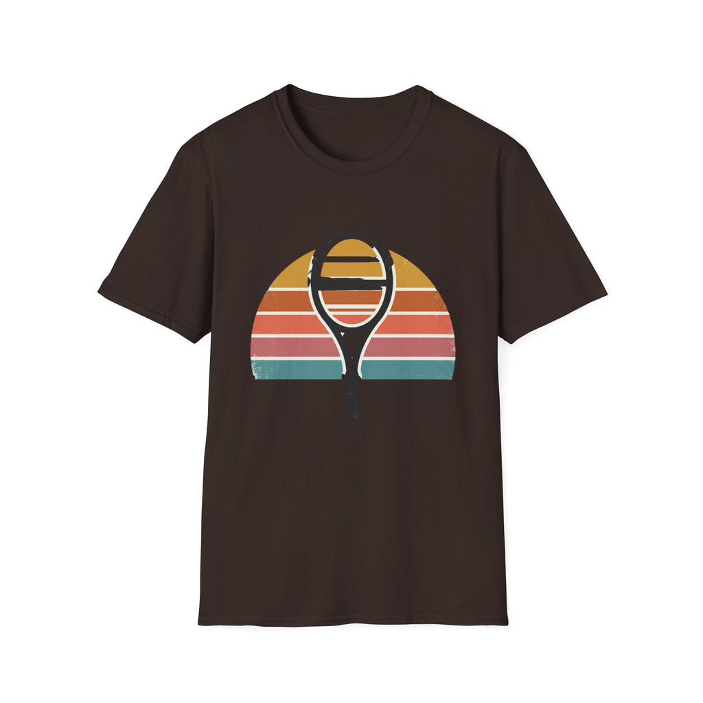 Tennis Racket Retro Sunset T-Shirt