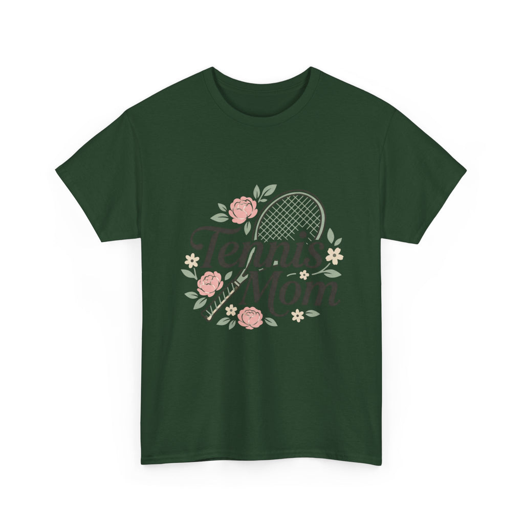 Tennis Mom T‑Shirt — Floral Tennis Racket Tee for Proud Sports Moms