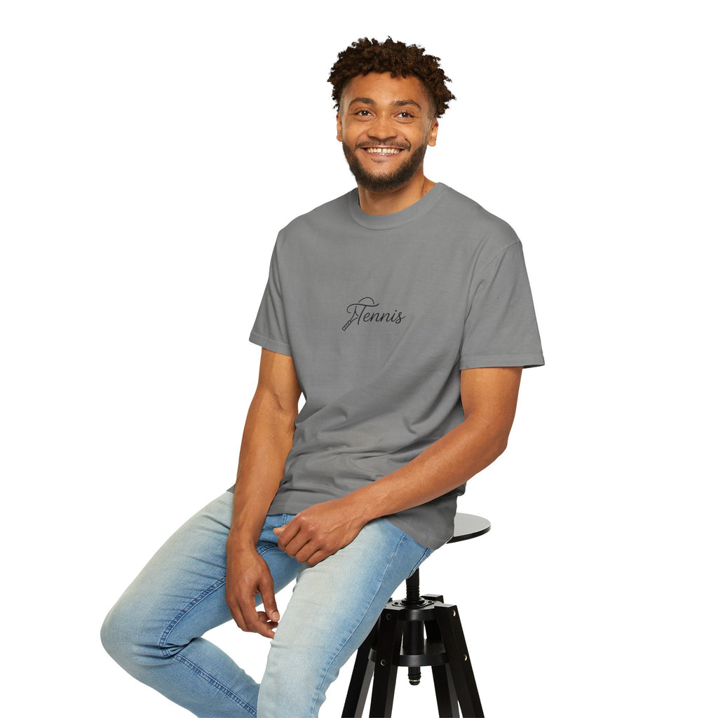 Tennis Script Tee — Minimalist Athletic Tennis T‑Shirt