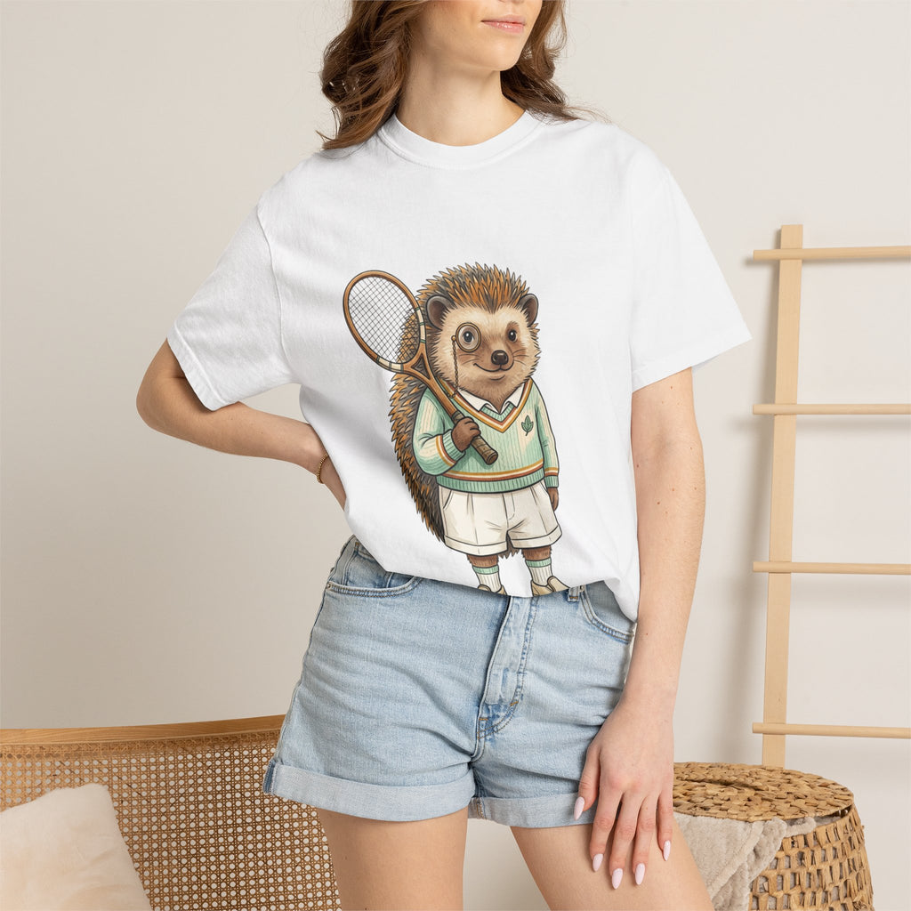 Hedgehog Tennis Player T‑Shirt — Cute Vintage Sports Animal Tee