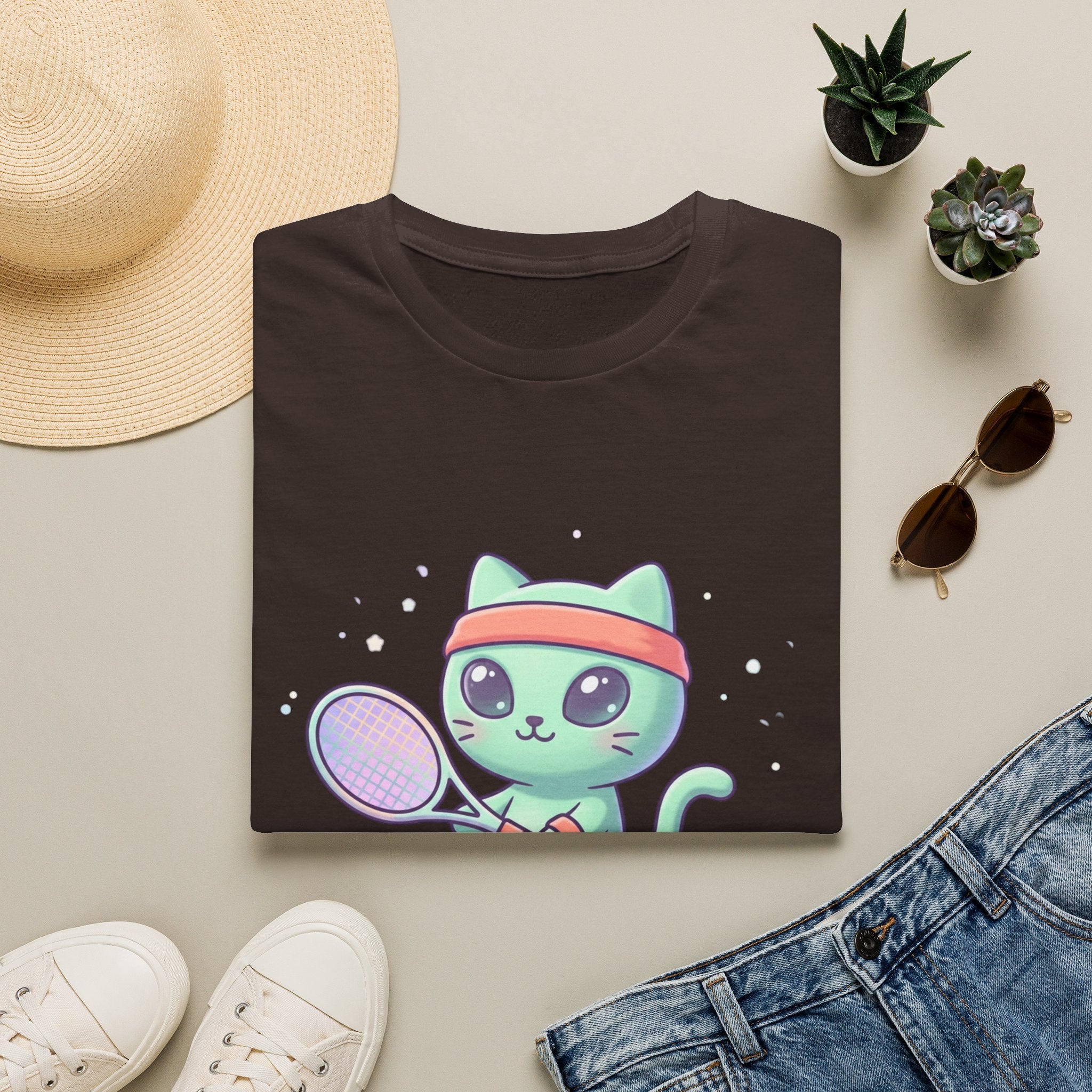 Cute Tennis Cat T-Shirt