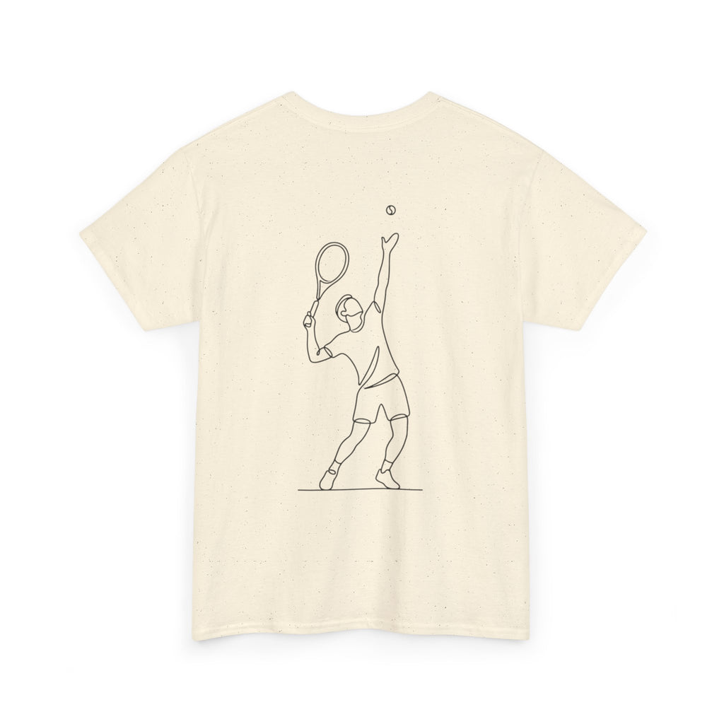 Tennis Serve Line Art Tee — Minimalist Tennis T-Shirt