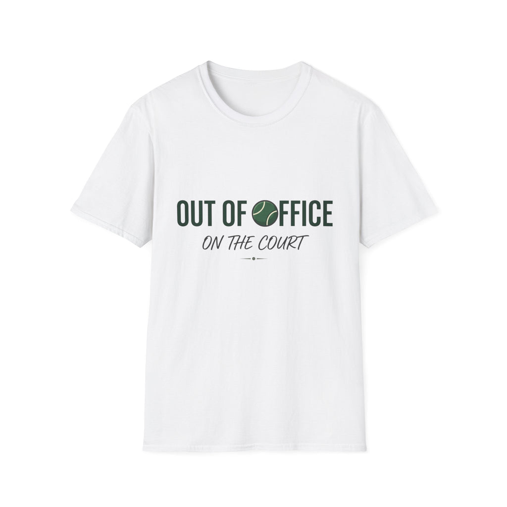 T-Shirt — "Out of Office on the Court" Tennis Graphic Tee